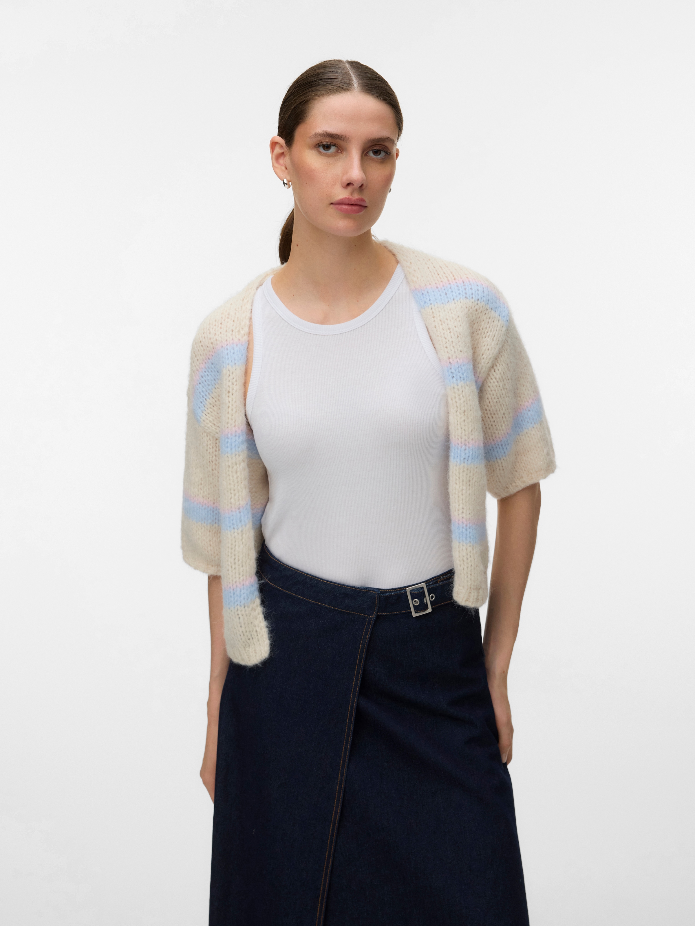 Vero Moda Strickjacke »VMMAYBE 2/4 OPEN CARDIGAN NOOS« Kunstfaser