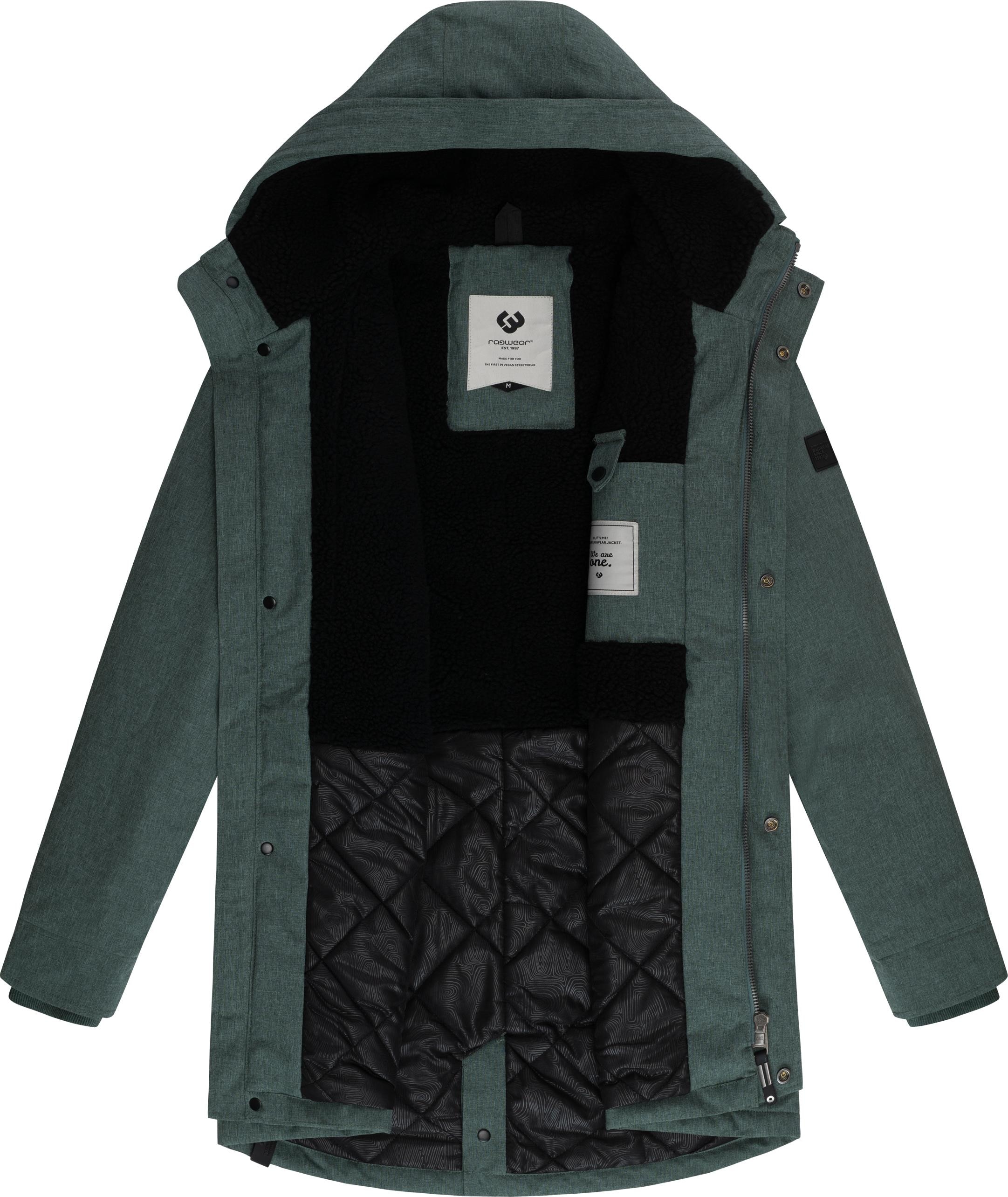 Ragwear Kurzmantel »Mr Smithem YOUMODO«, wasserdichte lange Herren Winterjacke mit Kapuze