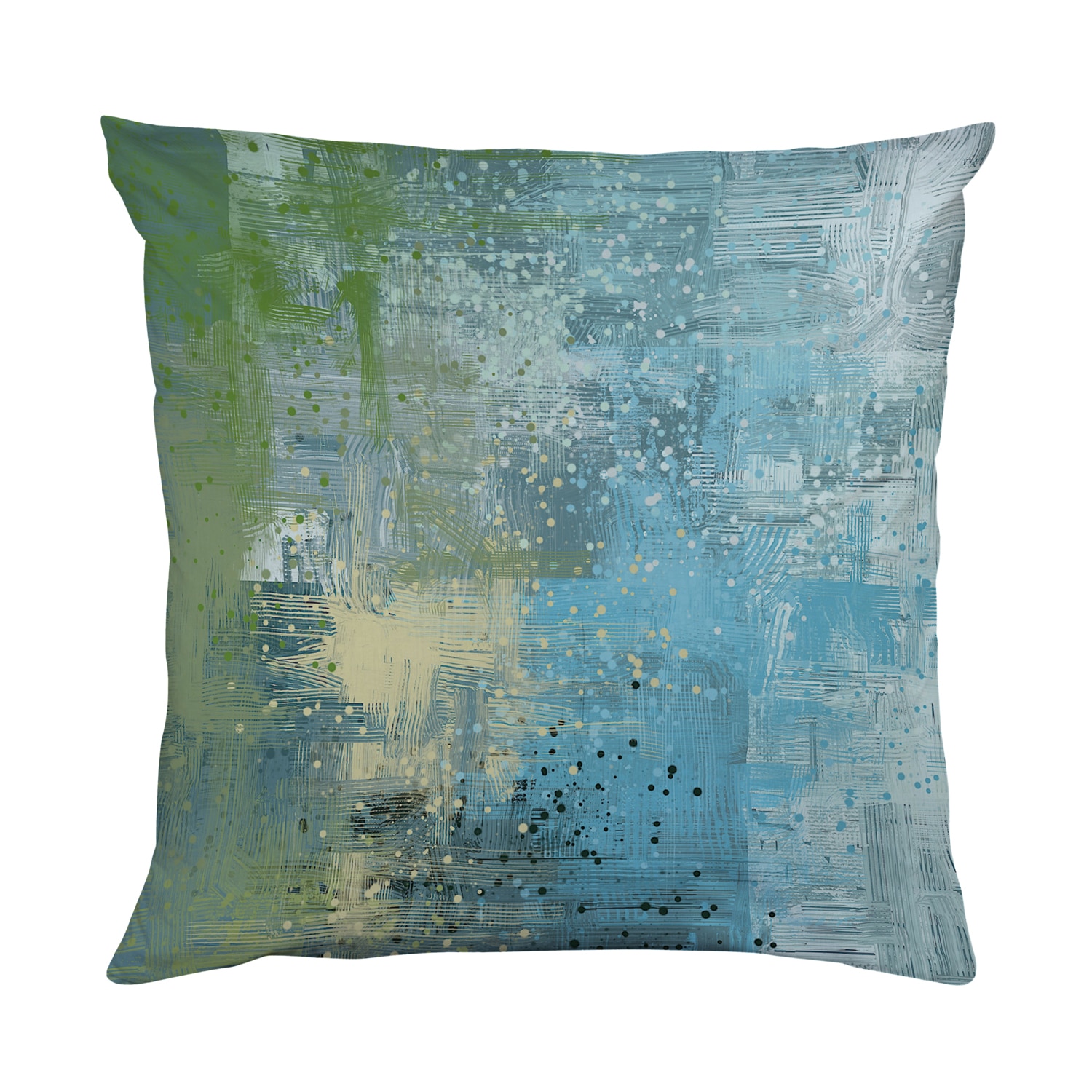 queence Dekokissen "Pastellfarben grün blau" Beidseitig bedruckte Kissenhülle, Kissen 40x40cm, inkl. Reißverschluss