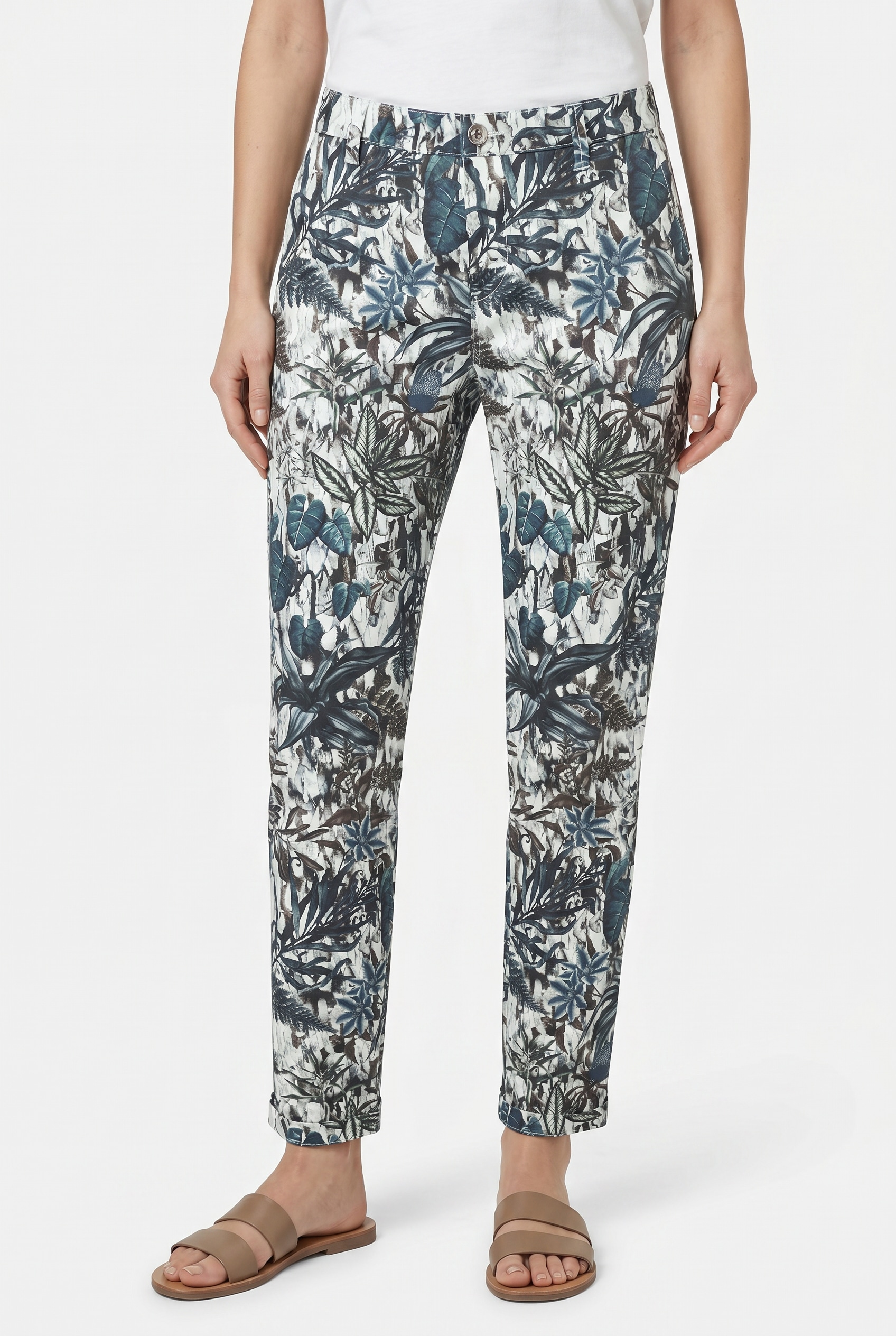 MAC Chinohose "CHINO turn up" mit dezentem Glanz, elegant und sportiv zugleich