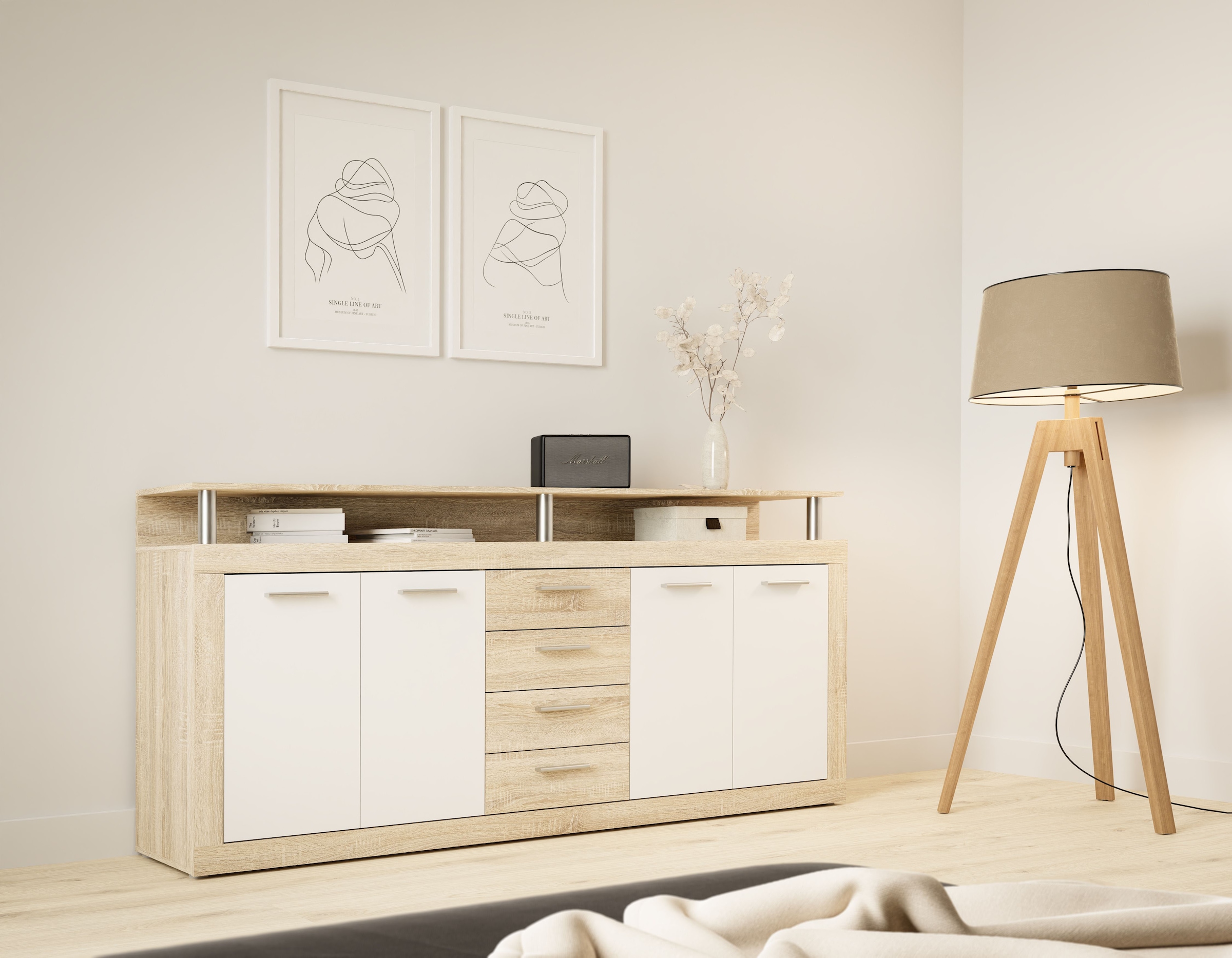 FORTE Sideboard, B/H/T 197,5/94,4/36,3 cm, viel Stauraum günstig online kaufen