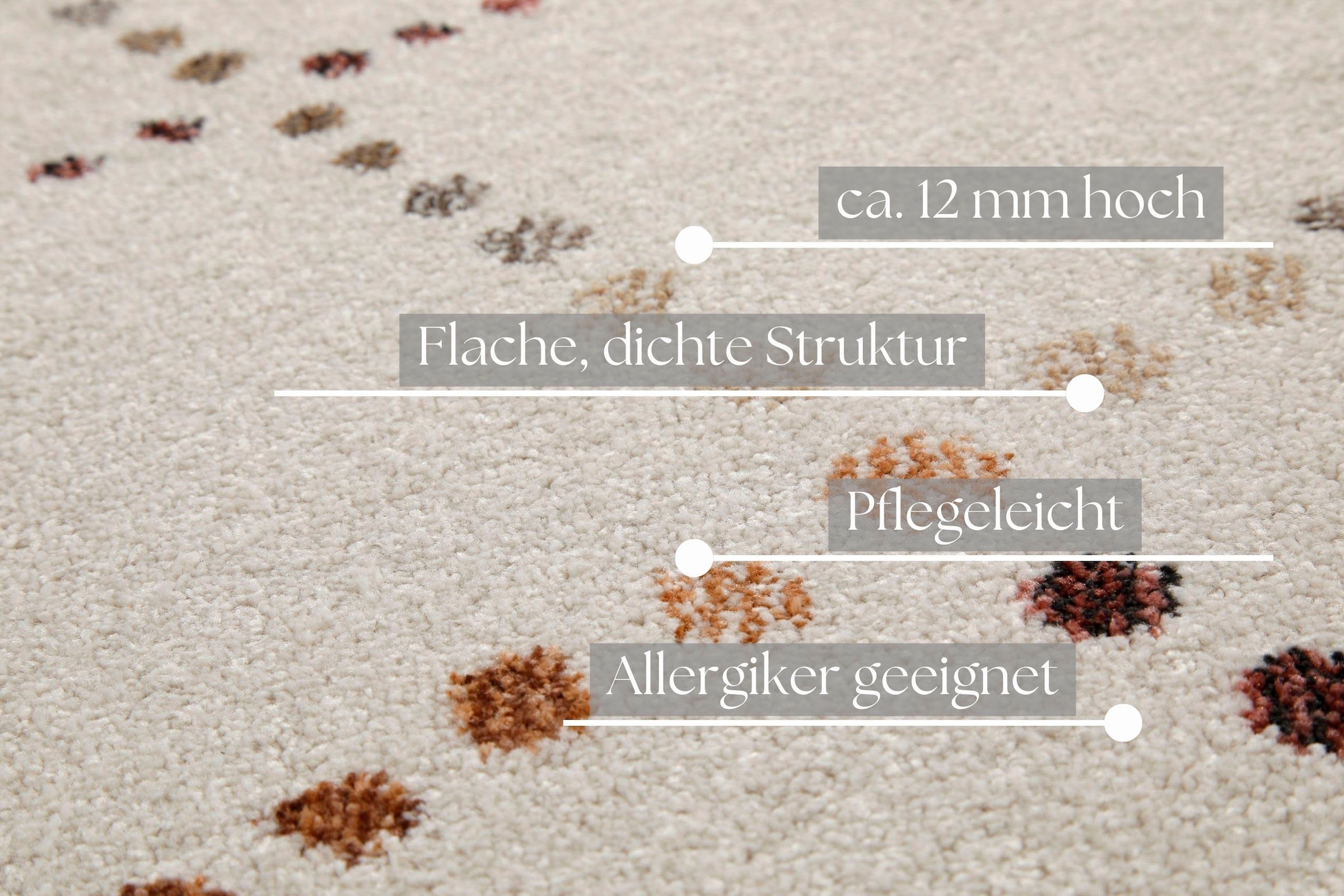 my home Teppich »Thoren«, rechteckig, 12 mm Höhe, weicher Kurzflor, Rautenmuster mit Fransen, Wohnzimmer, Schlafzimmer