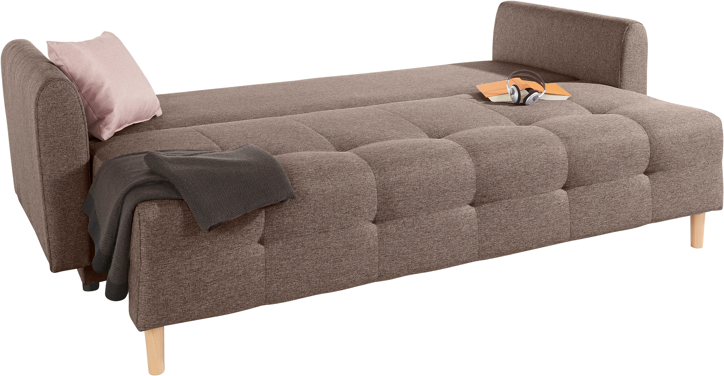 INOSIGN Schlafsofa »Nordic«, inklusive Bettkasten und Zierkissen