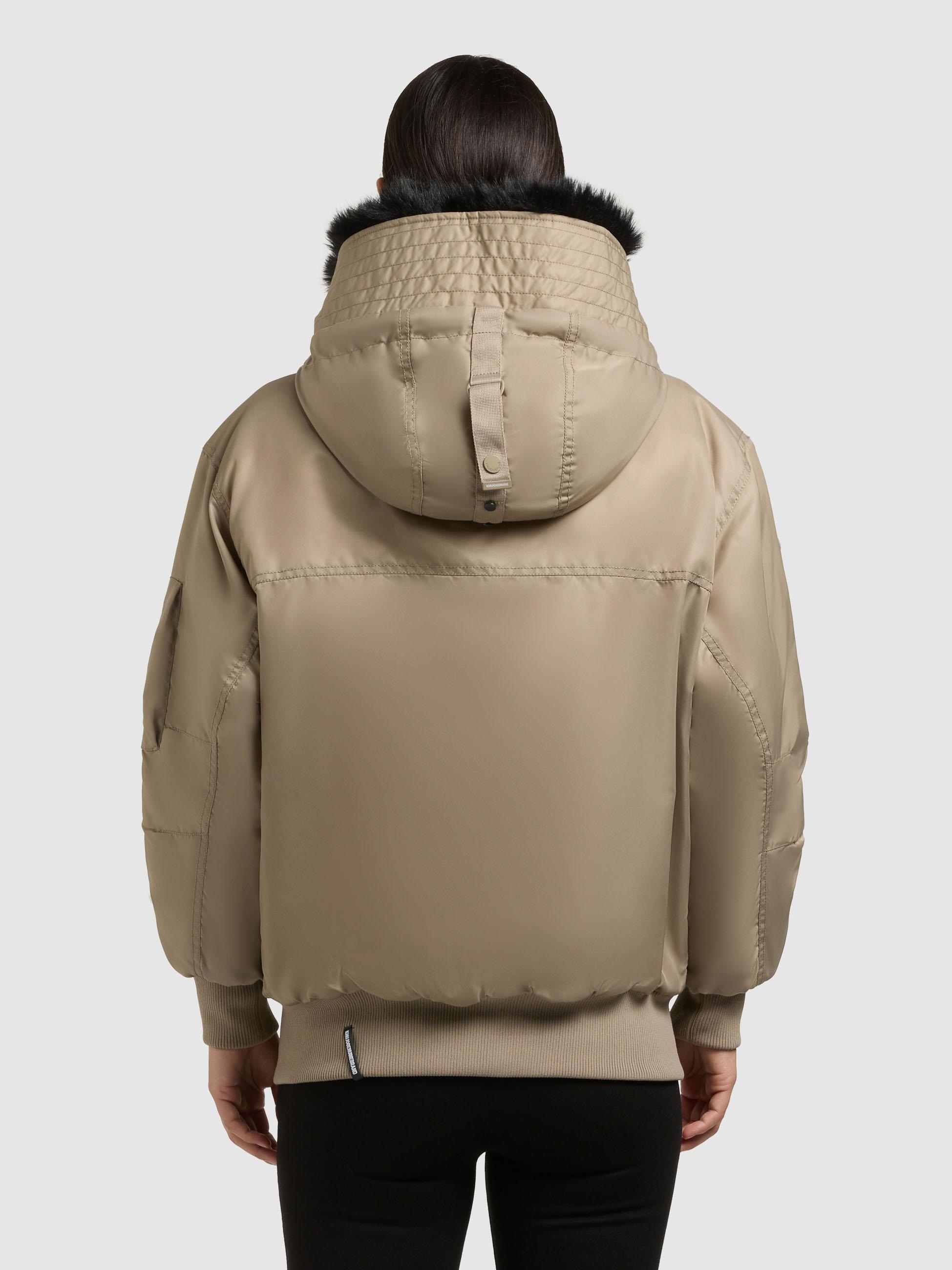 khujo Bomberjacke »Cela« mit Kapuze Oversize Winterjacke mit abnehmbarem Kunstpelz-Besatz