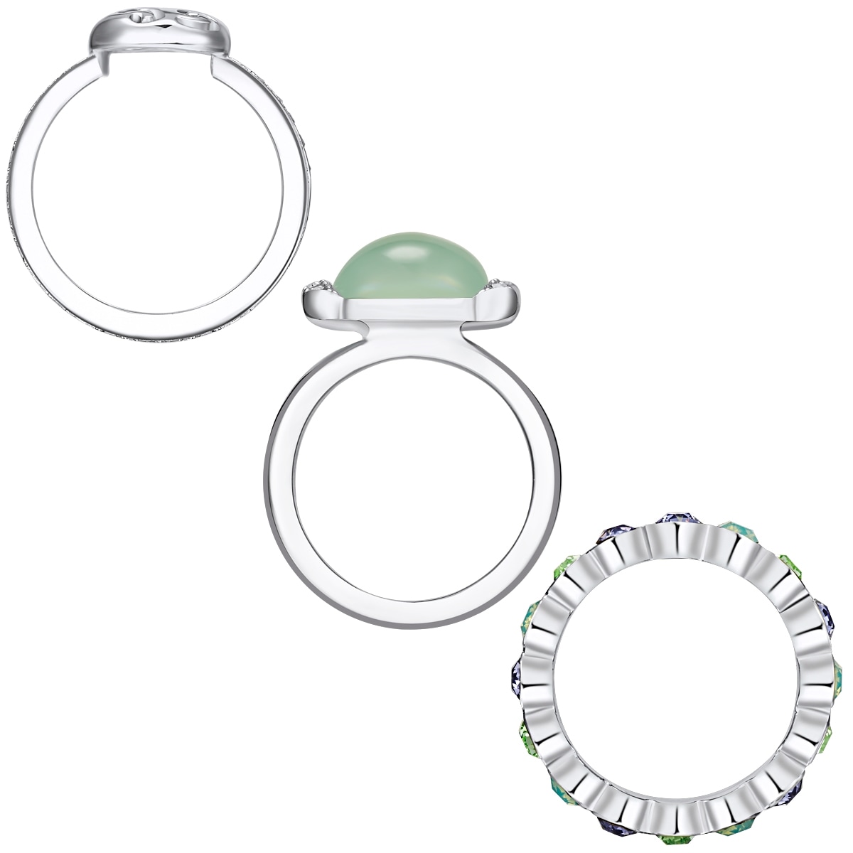 Lulu & Jane Fingerring »AV162« verziert mit Kristallen von Swarovski®