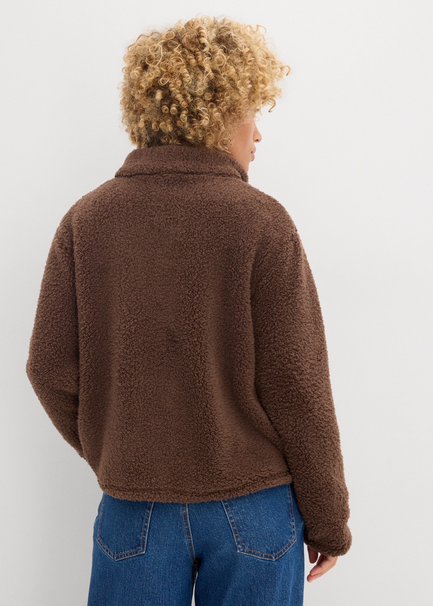 bonprix Fleecejacke in Teddy-Optik, Oversize-Passform, aus Polyester, im Casual-Stil