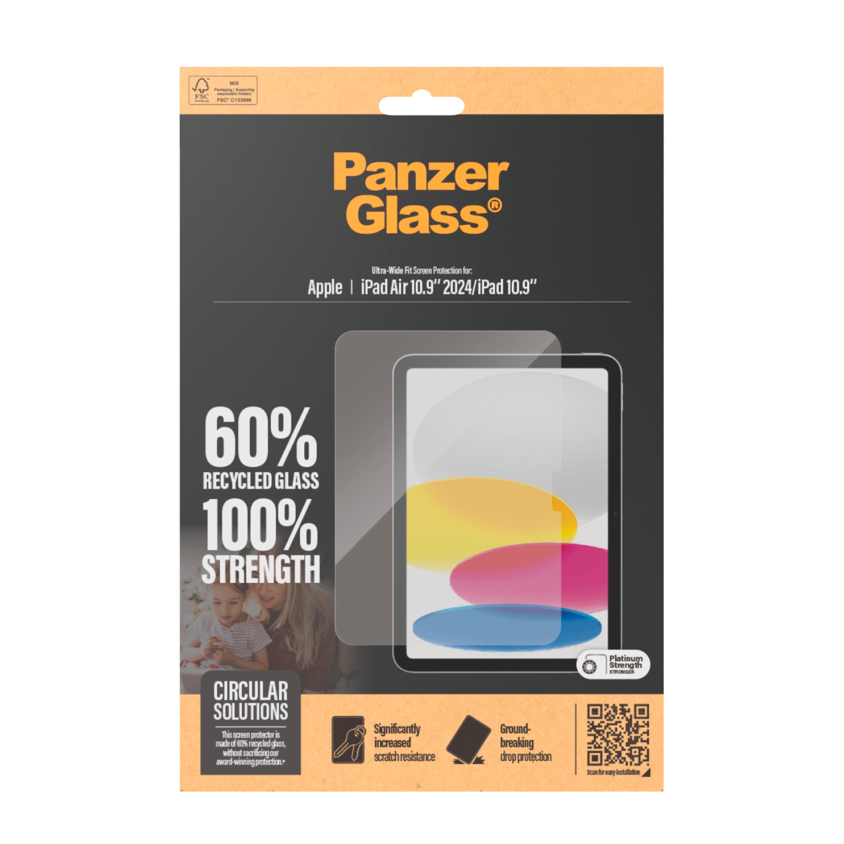 PanzerGlass Displayschutzglas »Ultra Wide Fit Screen Protector«, für Apple iPad Air 10.9 2024-Apple iPad 10.9, Displayschutzfolie, Schutzfolie, Bildschirmschutz, kratz- & stoßfest