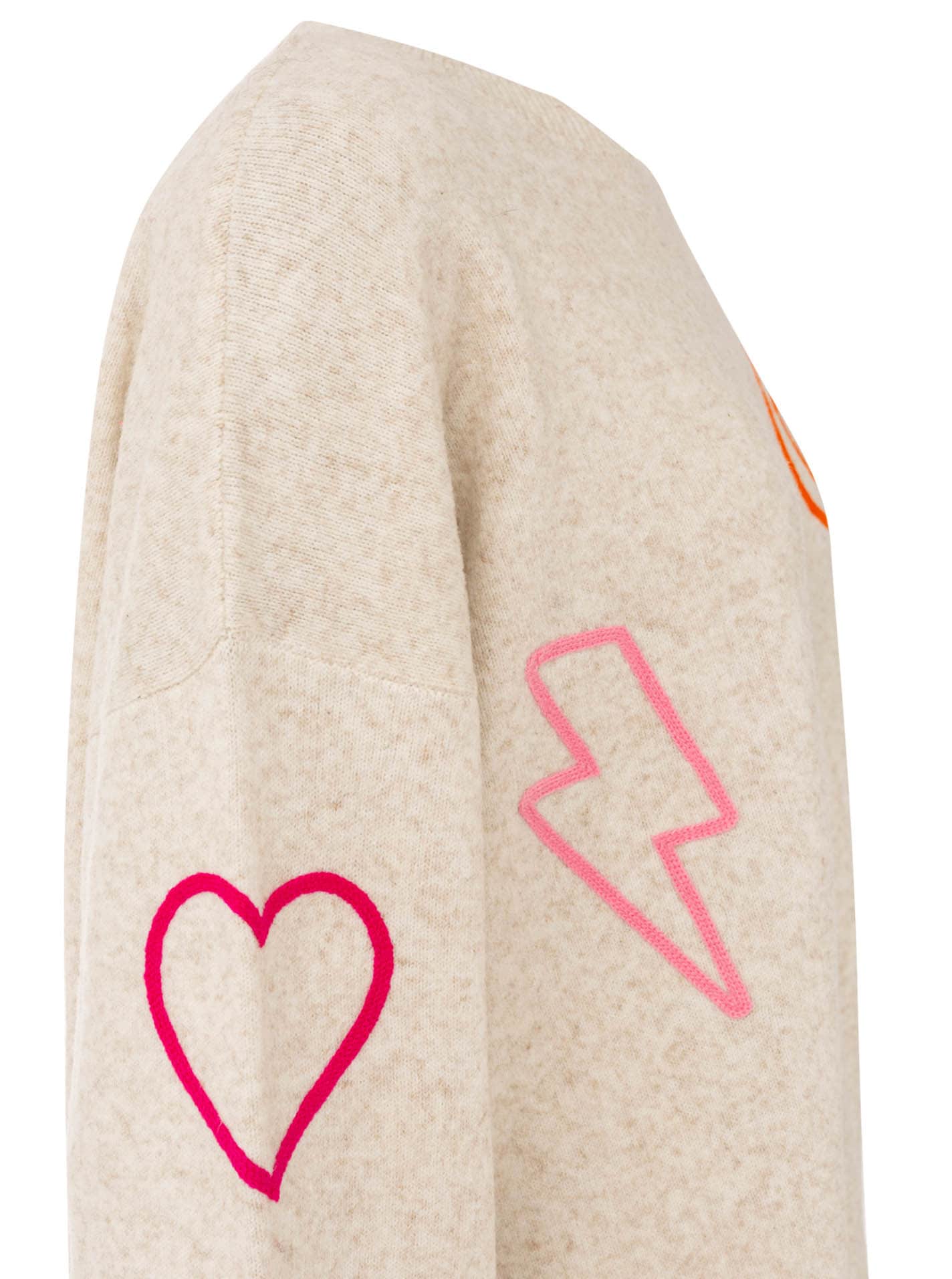 Zwillingsherz Strickpullover »"Happy Patch"« mit bunten, kontrastreichen Motiven, Rundhals, oversize