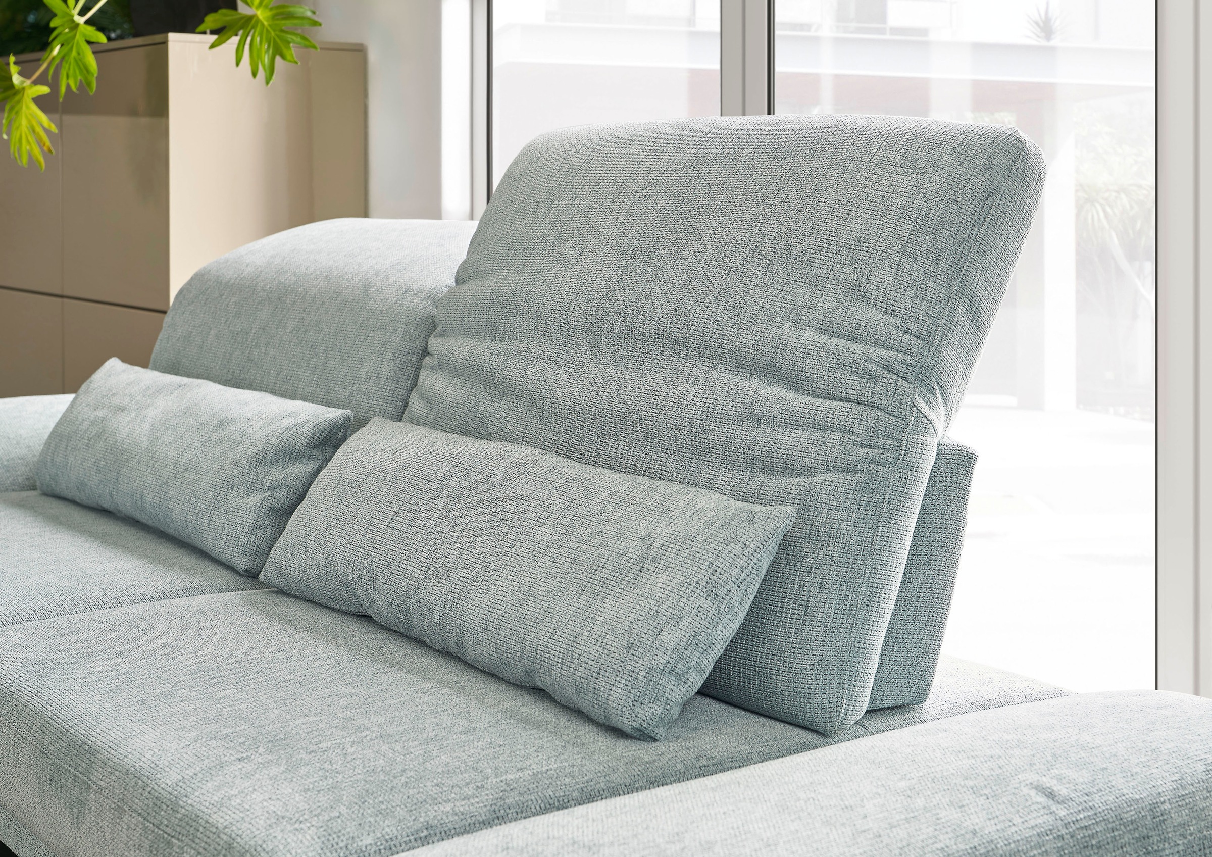 3C Candy 3-Sitzer »Mallow Designsofa mit Komfortfunktionen, modern und bequem,«, Verstellbare Armlehne und Kopfteil, manuelle Sitztiefenverstellung