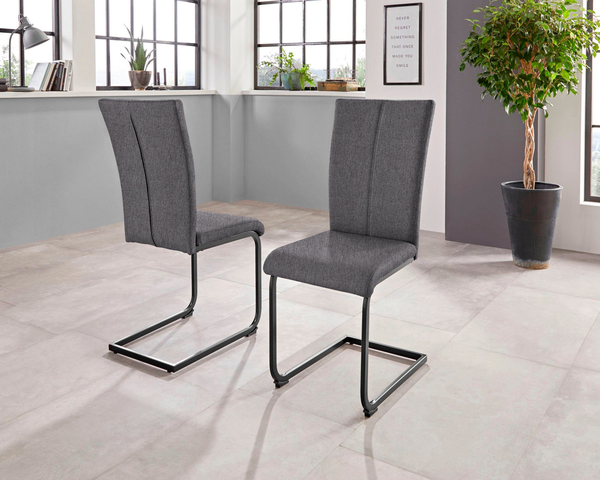 OTTO home Freischwinger "Oliver" () 2 Stk.Stuhl belastbar bis 120 Kg günstig online kaufen