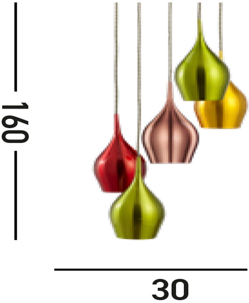 Searchlight Hängeleuchte »Hängeleuchte Vibrant, 5-flammig« E14 1 Stk. Metallic-Glanzeffekt