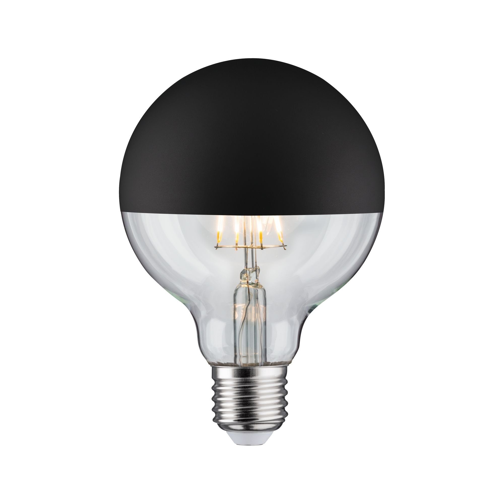 Globe 95 Kopfspiegel Schwarz matt 5W E27 Warmweiß dimmbar LED-Leuchtmittel, E27, Warmweiß