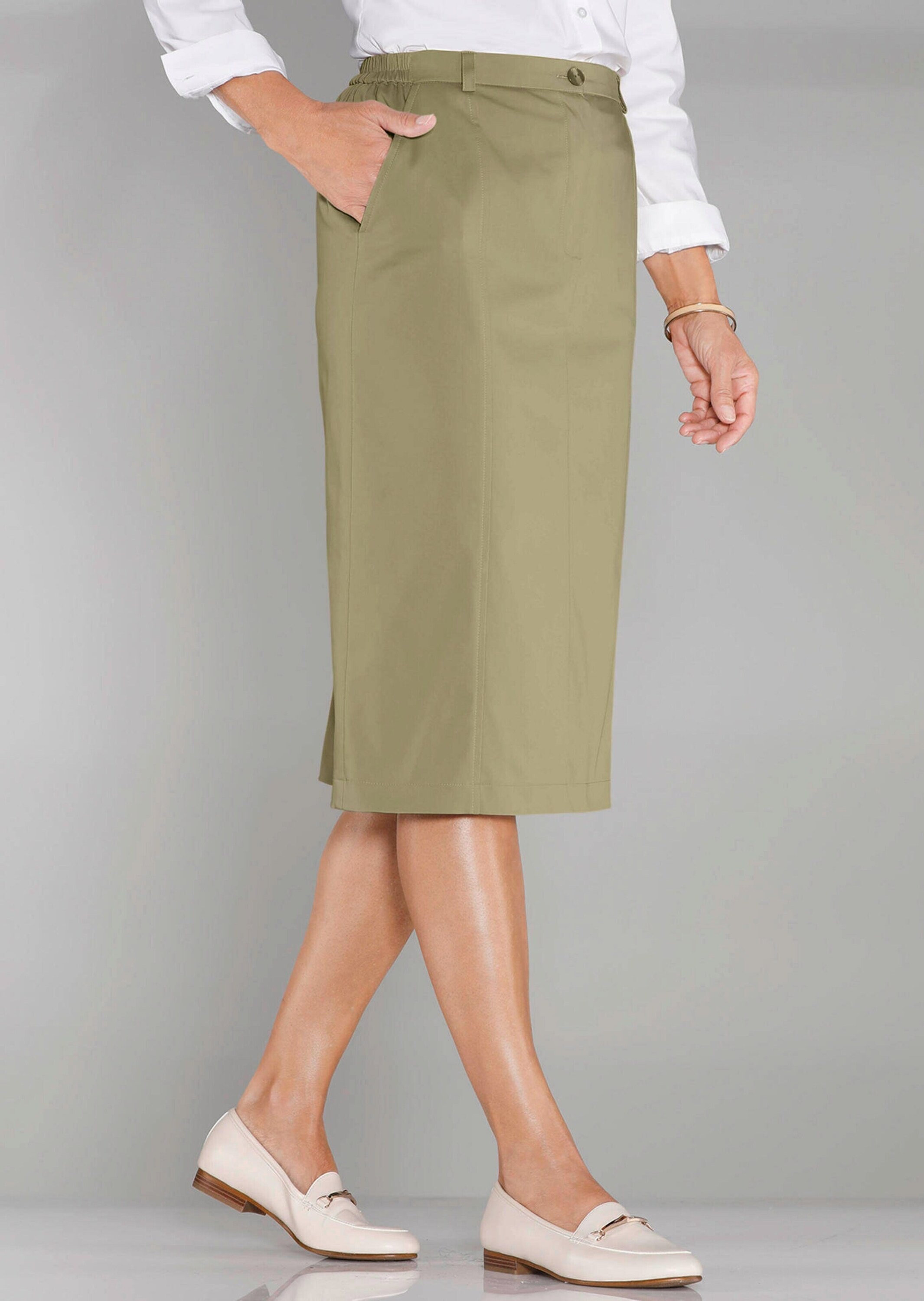 Thumbnail - GOLDNER Midirock "Kurzgröße Sportlich eleganter Satinrock" Schmale, streckende Form