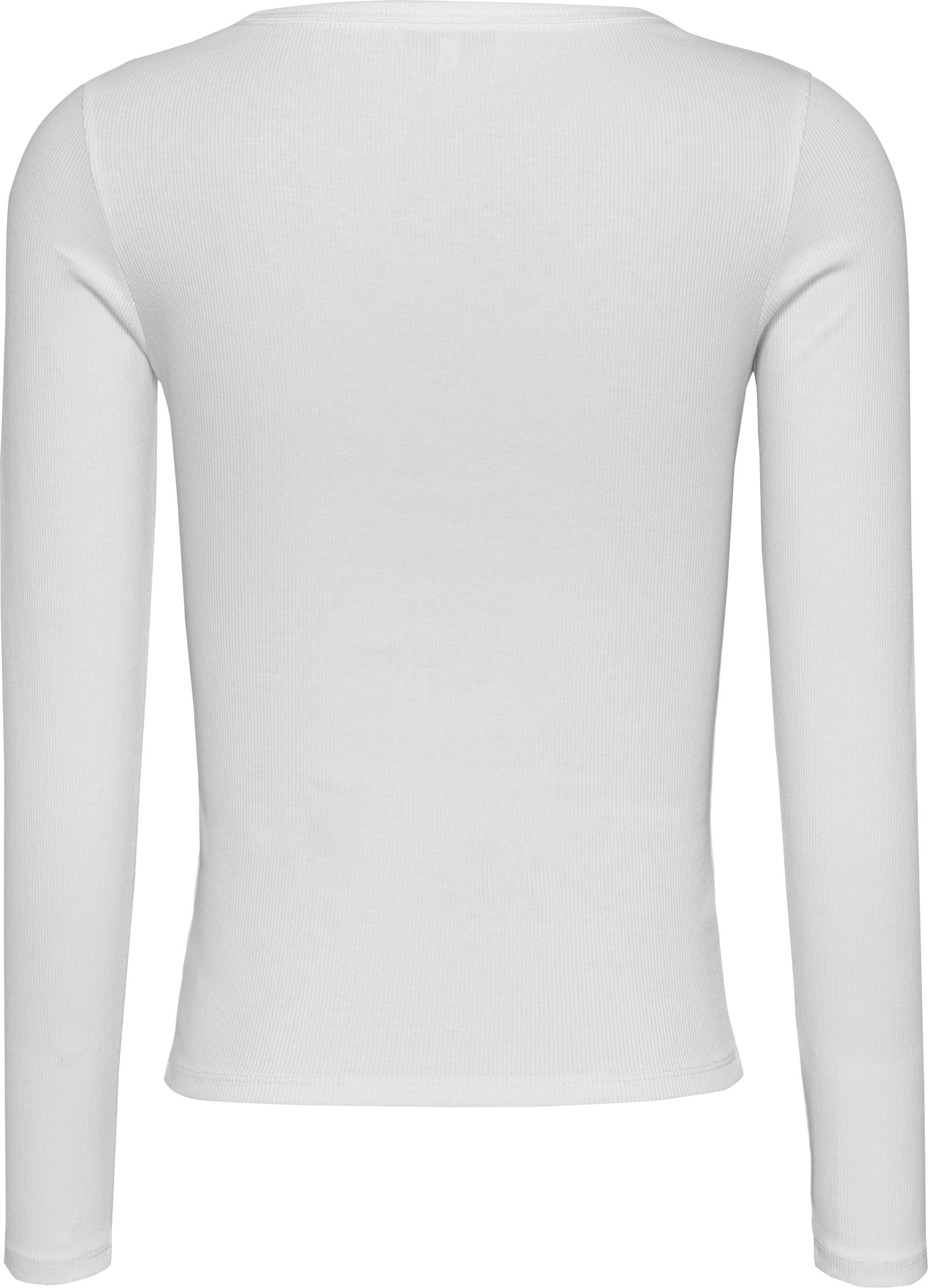 Tommy Jeans Langarmshirt »TJW SLIM ESSENTIAL RIB V LS«, mit Logostickerei