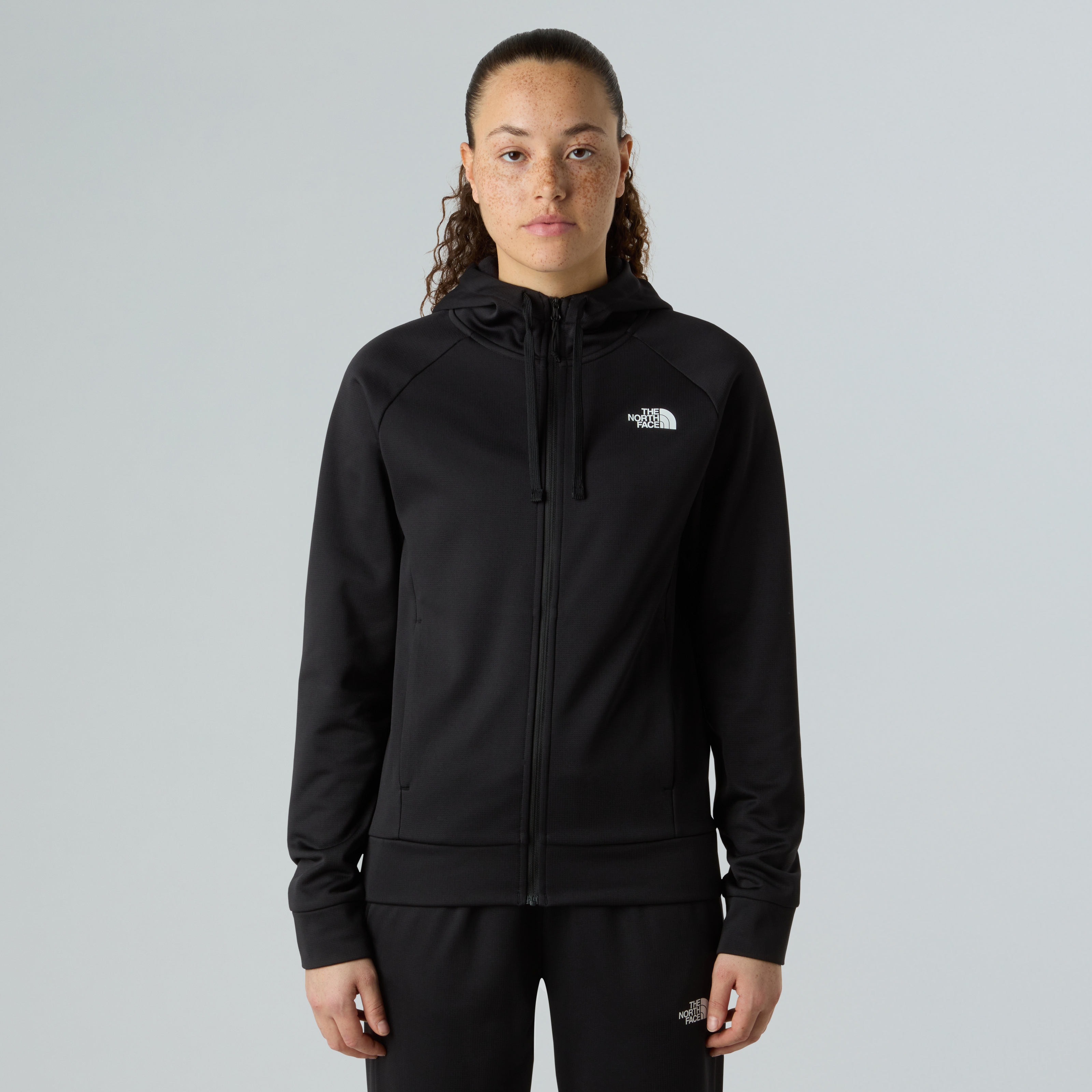 The North Face "W REAXION 2.0 HOODED FULL ZIP JACKET" mit Kapuze sportlicher Stil, mit Kapuze und Kordelzug, mit Eingrifftaschen