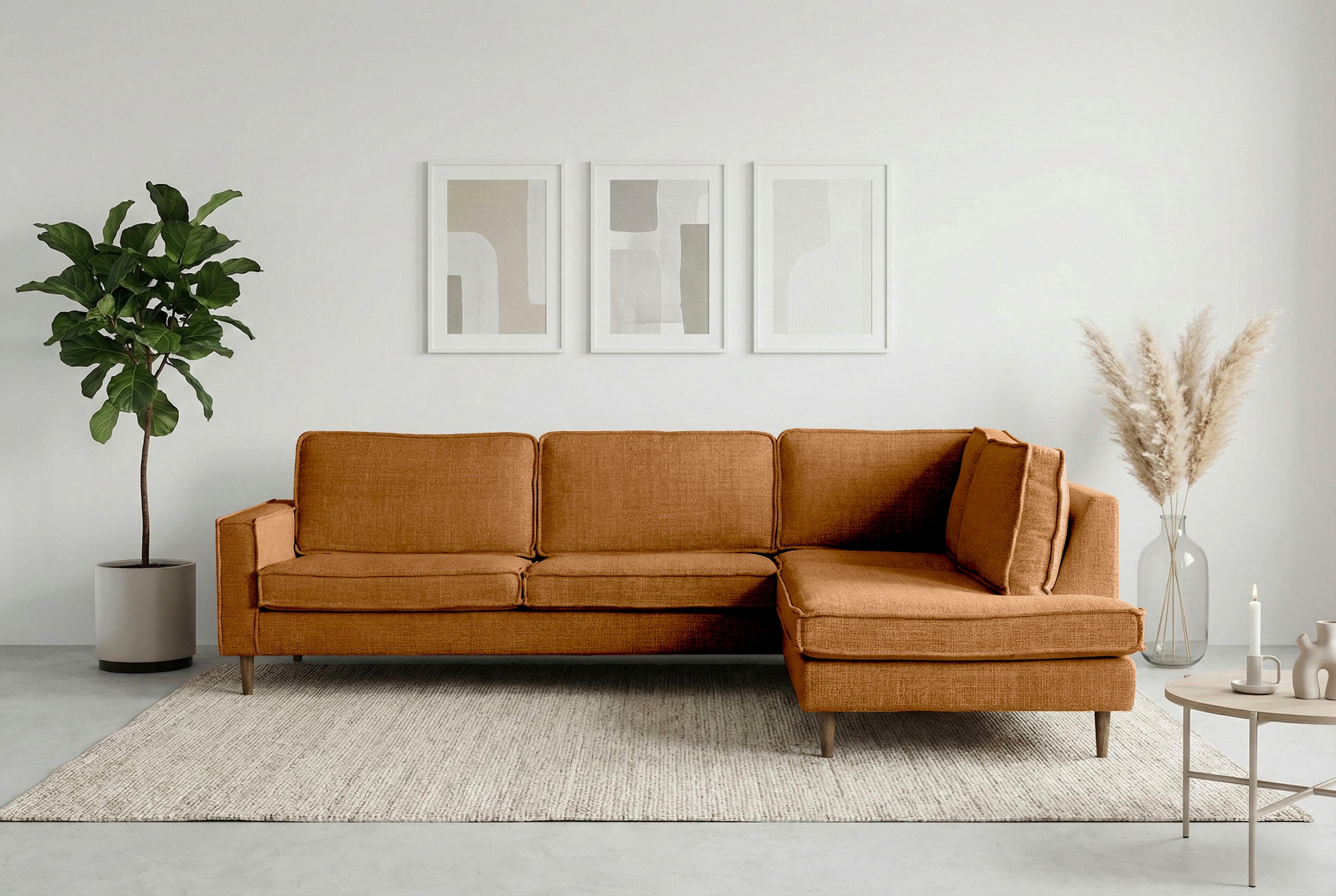Home affaire Ecksofa "Pinto Skandi, 290 cm, Chenille, Struktur, Ottomane li günstig online kaufen
