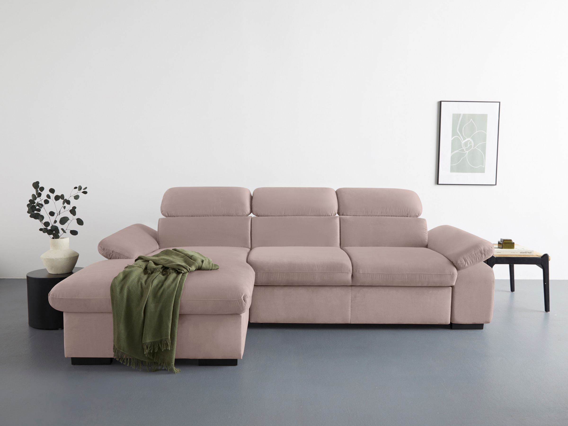COTTA Ecksofa "Lola L-Form mit Kopfteilfunktion & Hocker", (Set, mit Hocker günstig online kaufen