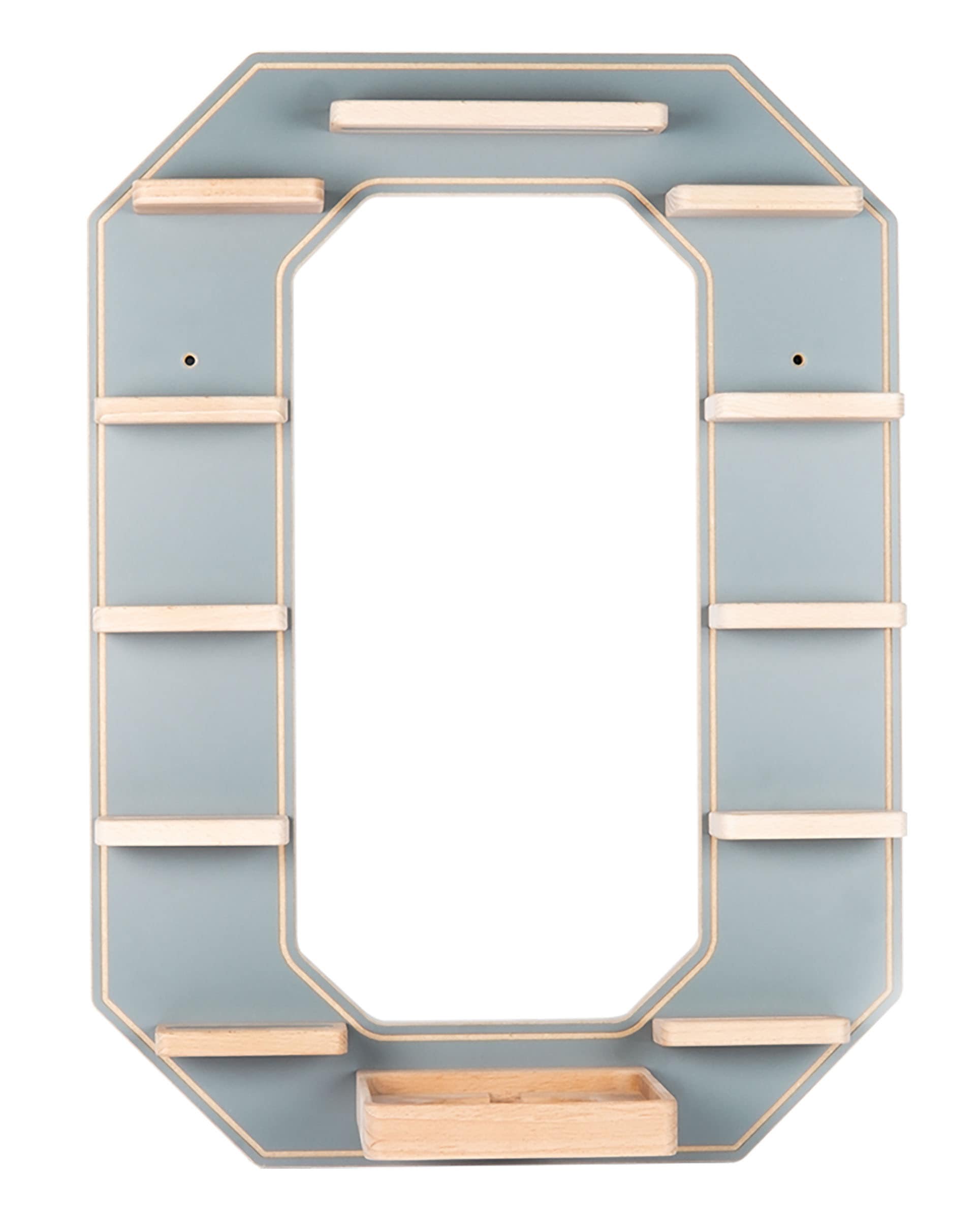 Boarti Wandregal »BOARTI Holzregal hängend | platzsparendes Regal | Maße: H. 54 x B. 40 x T. 19 cm | Elegantes Regal hängend | Aufbewahrungsregal | Tonieregal - Buchstabe O«