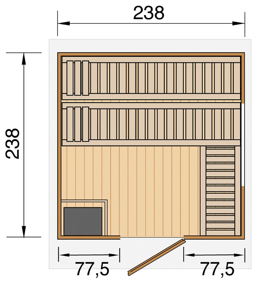 weka Saunahaus »Kuopio«, (Set), 9 kW-Ofen mit analoger Steuerung