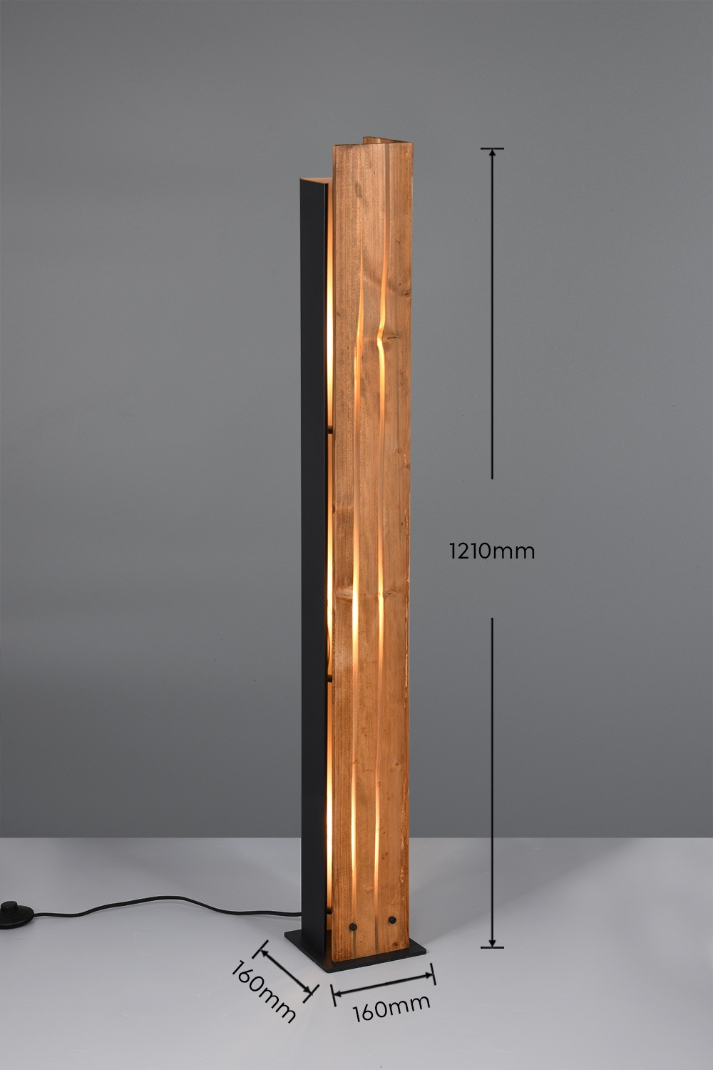 TRIO Leuchten Stehlampe »KARUNI, Stehleuchte aus Metall + Holz naturbelassen, indirektes Licht« E27 1 Stk. warmweiß - kaltweiß exkl 3x E27 max 10W, Höhe 121 cm Holz Stehleuchte Wohnzimmer