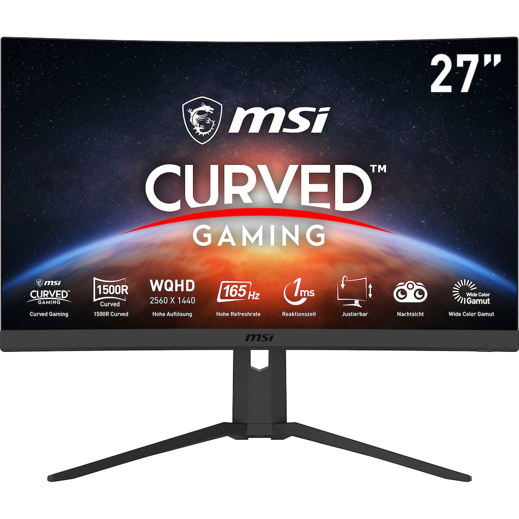 MSI Curved-Gaming-LED-Monitor »Optix G27CQ4P«, 69 cm/27 Zoll, 2560 x 1440 px, WQHD, 1 ms Reaktionszeit, 165 Hz