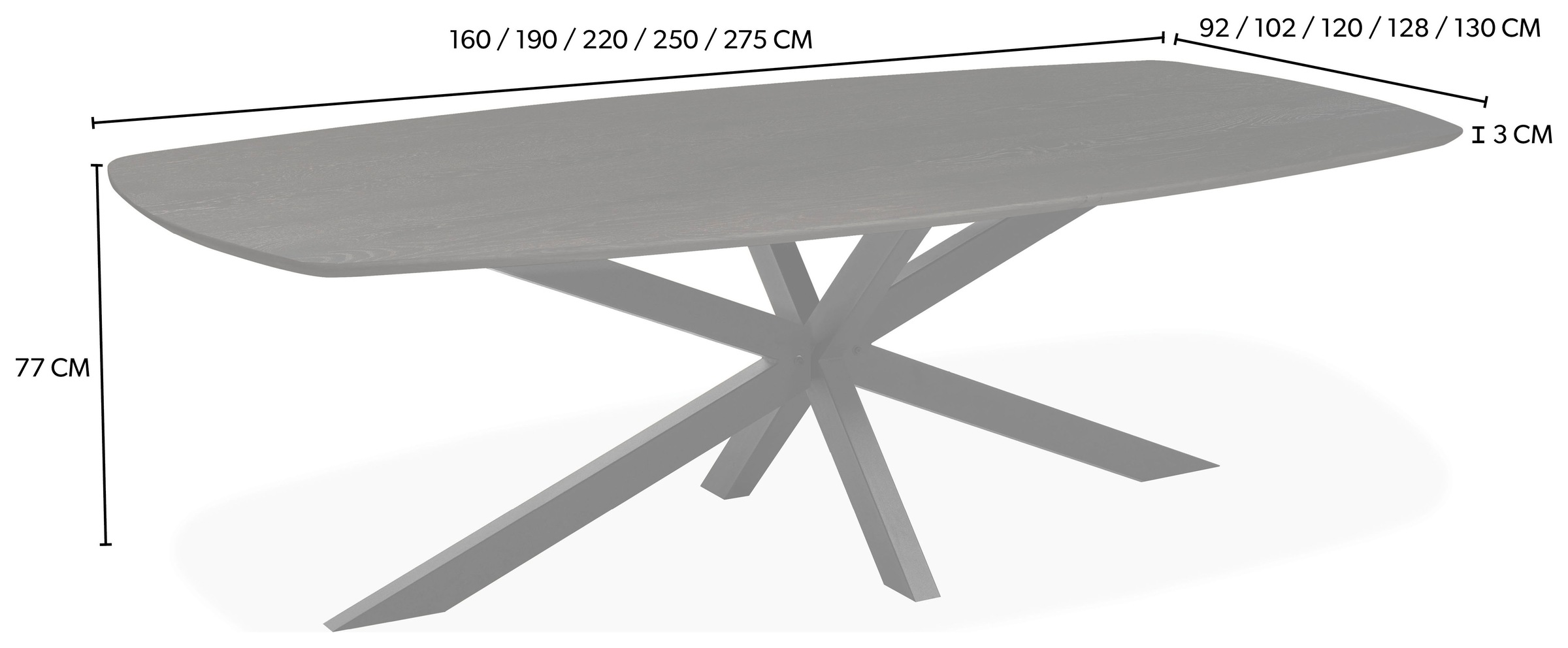 OMG Design Esstisch »Nottingham« 1 Stk. tlg. Eiche Massivholz, mit Spider-Gestell