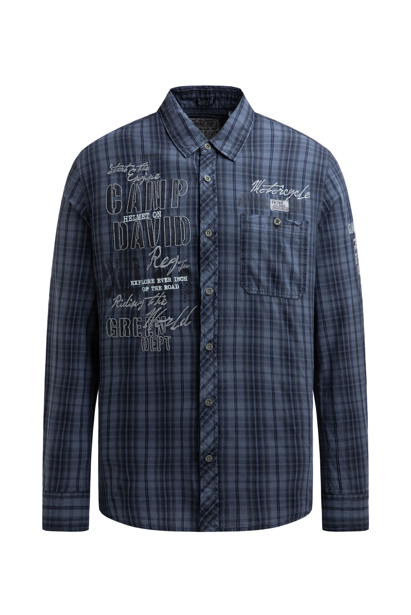 CAMP DAVID Langarmhemd mit Brusttasche