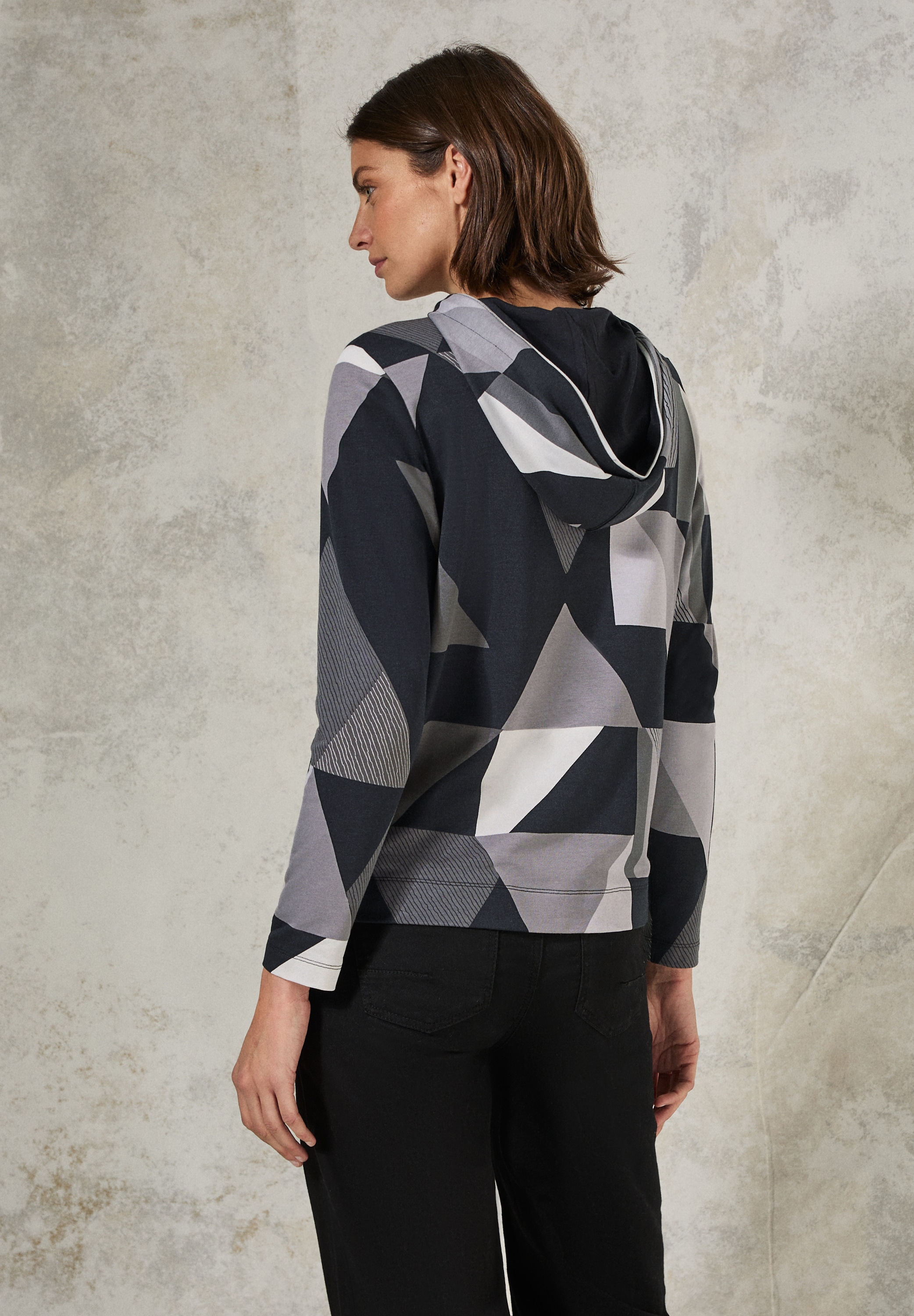Cecil Langarmshirt, mit Kapuze mit Tunnelzugband