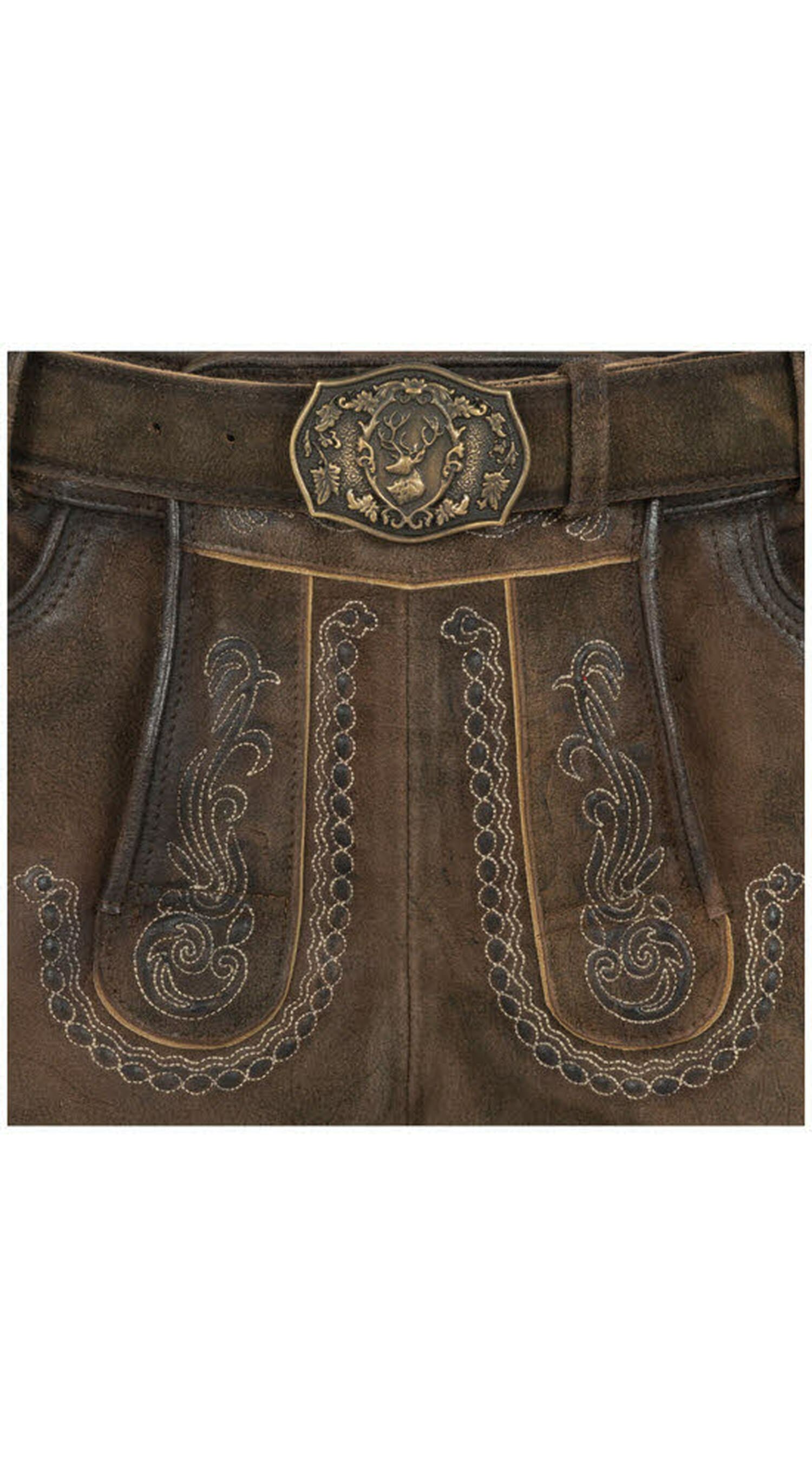 Nübler Trachtenlederhose »Lederhosen kurz Latz Luther«