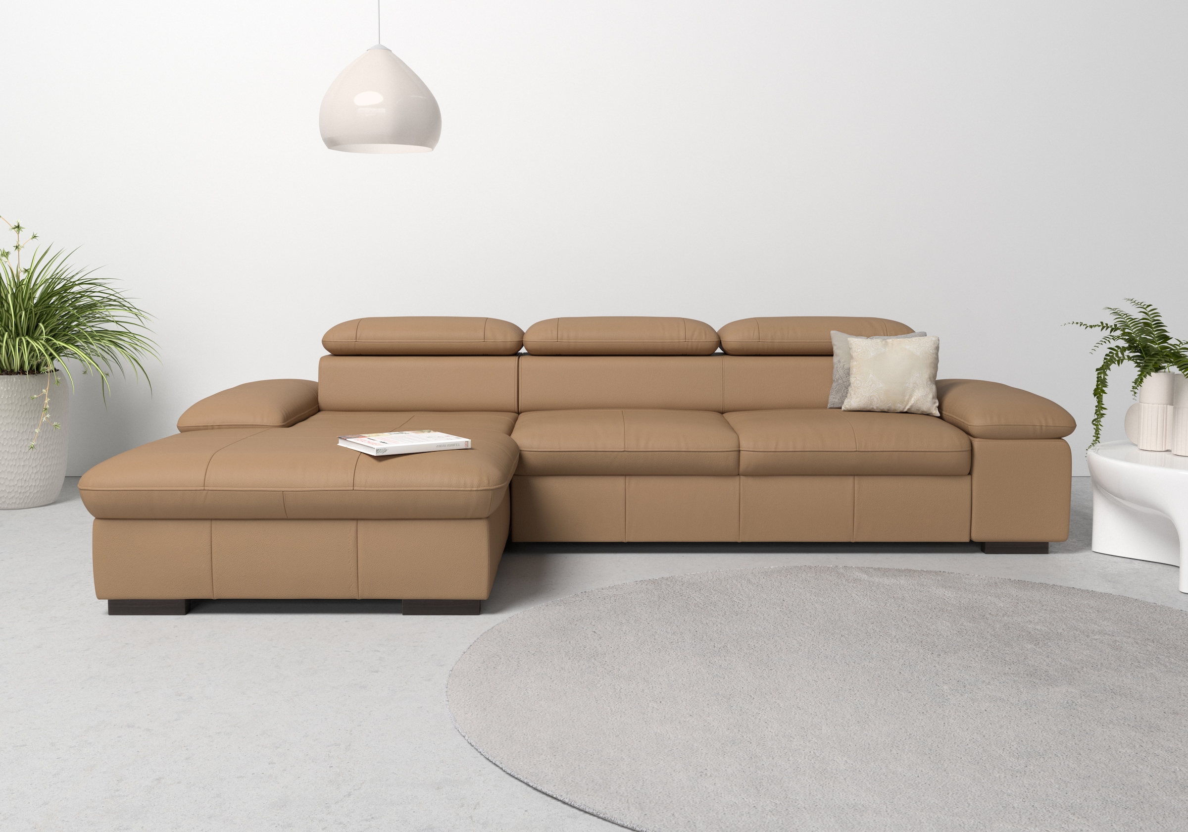 OTTO home Ecksofa "Alberto L-Form" mit Kopfteilverstellung, wahlweise mit Schlaffunktion