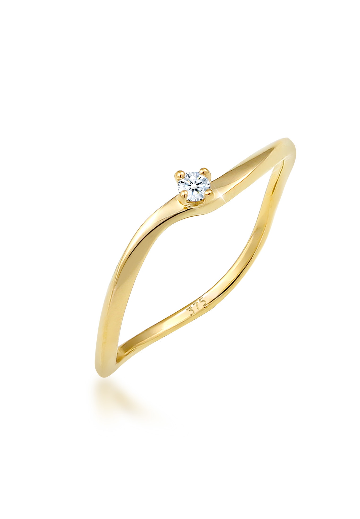 Verlobungsring »Verlobung Welle Diamant (0.03 ct.) 375 Gelbgold«