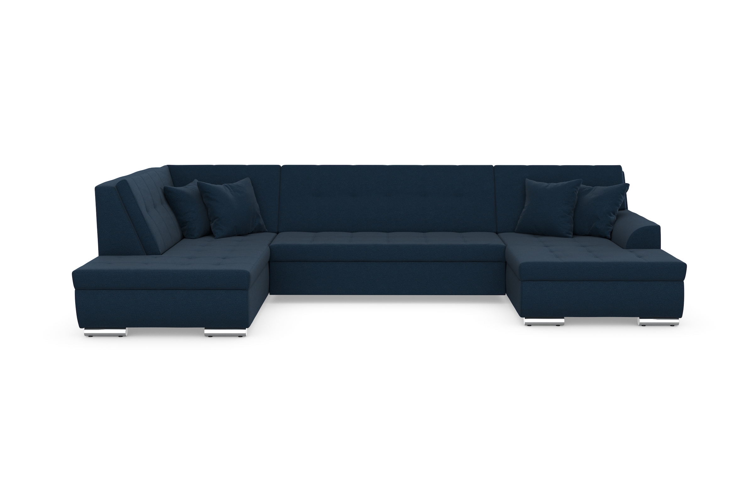 DOMO collection Wohnlandschaft »Treviso incl. Zierkissen, moderne Steppung, XXL: B/T/H: 364/201/83 cm«, wahlweise mit Bettfunktion, in vielen Bezugsarten auch in Cord U-Form