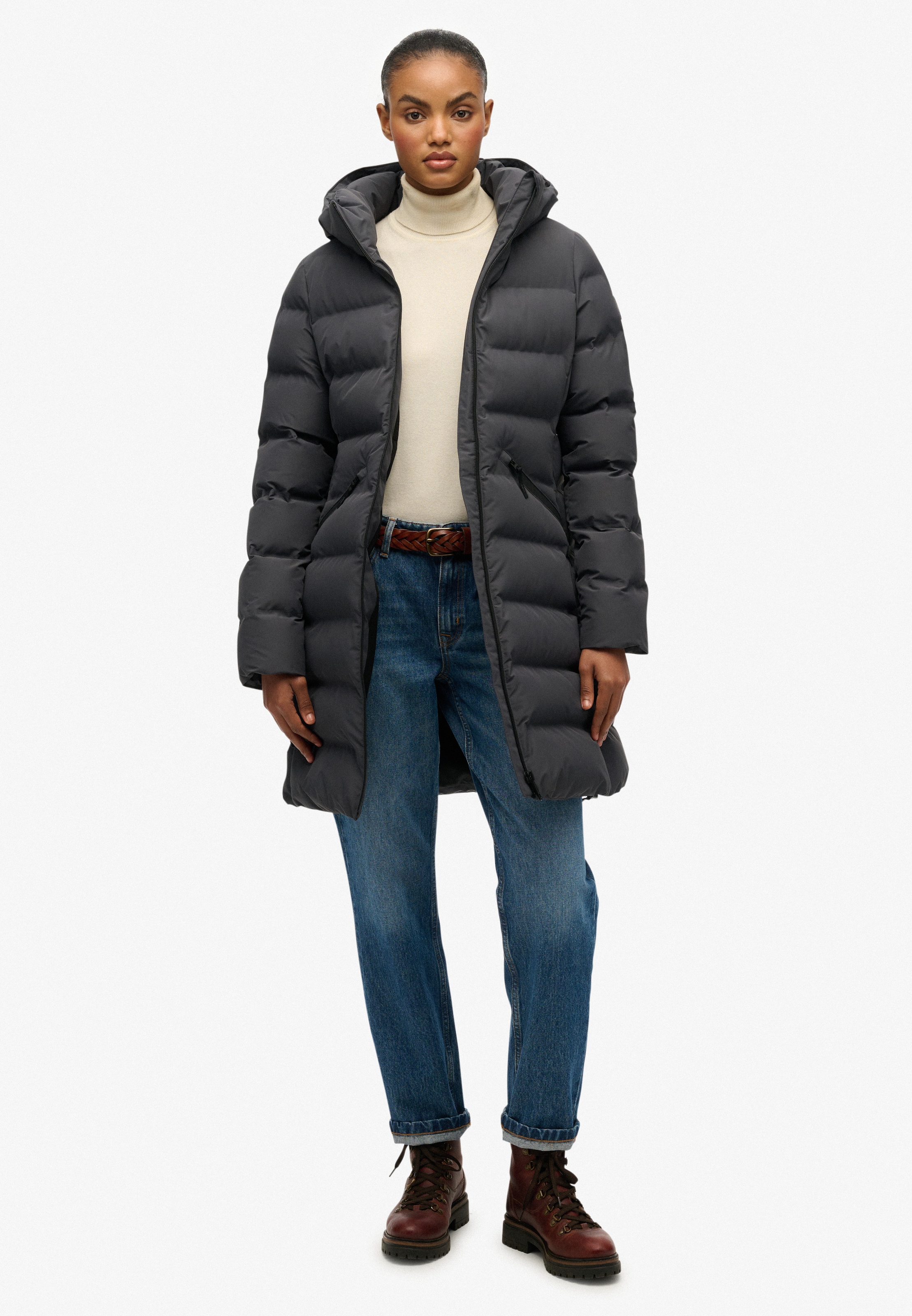 Superdry Steppjacke »CITY MID PADDED JACKET« mit Kapuze Kunstfaser, relaxed fit