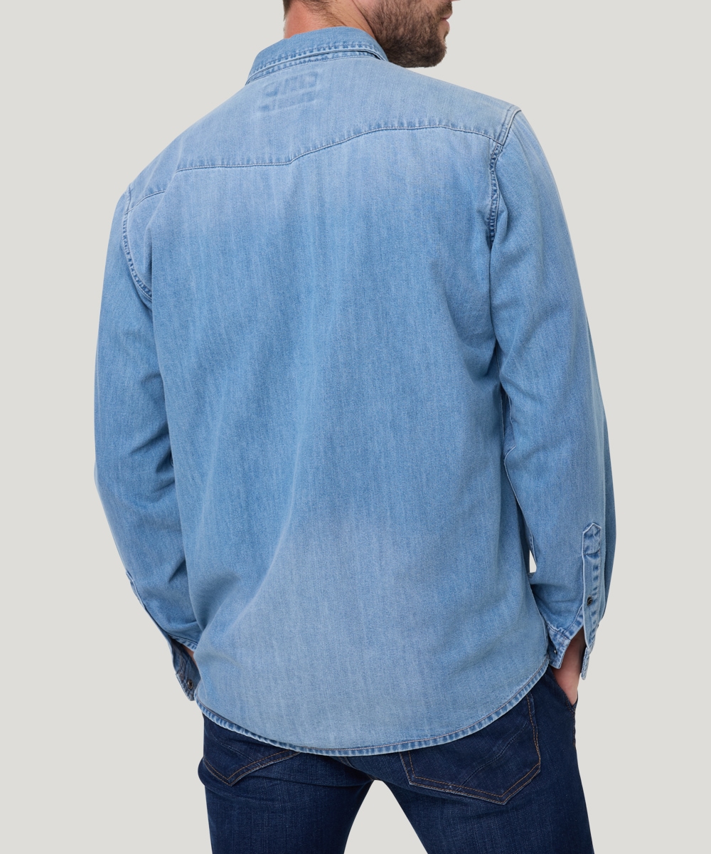 Pioneer Authentic Jeans Jeanshemd, mit Brusttaschen, in blauer Waschung