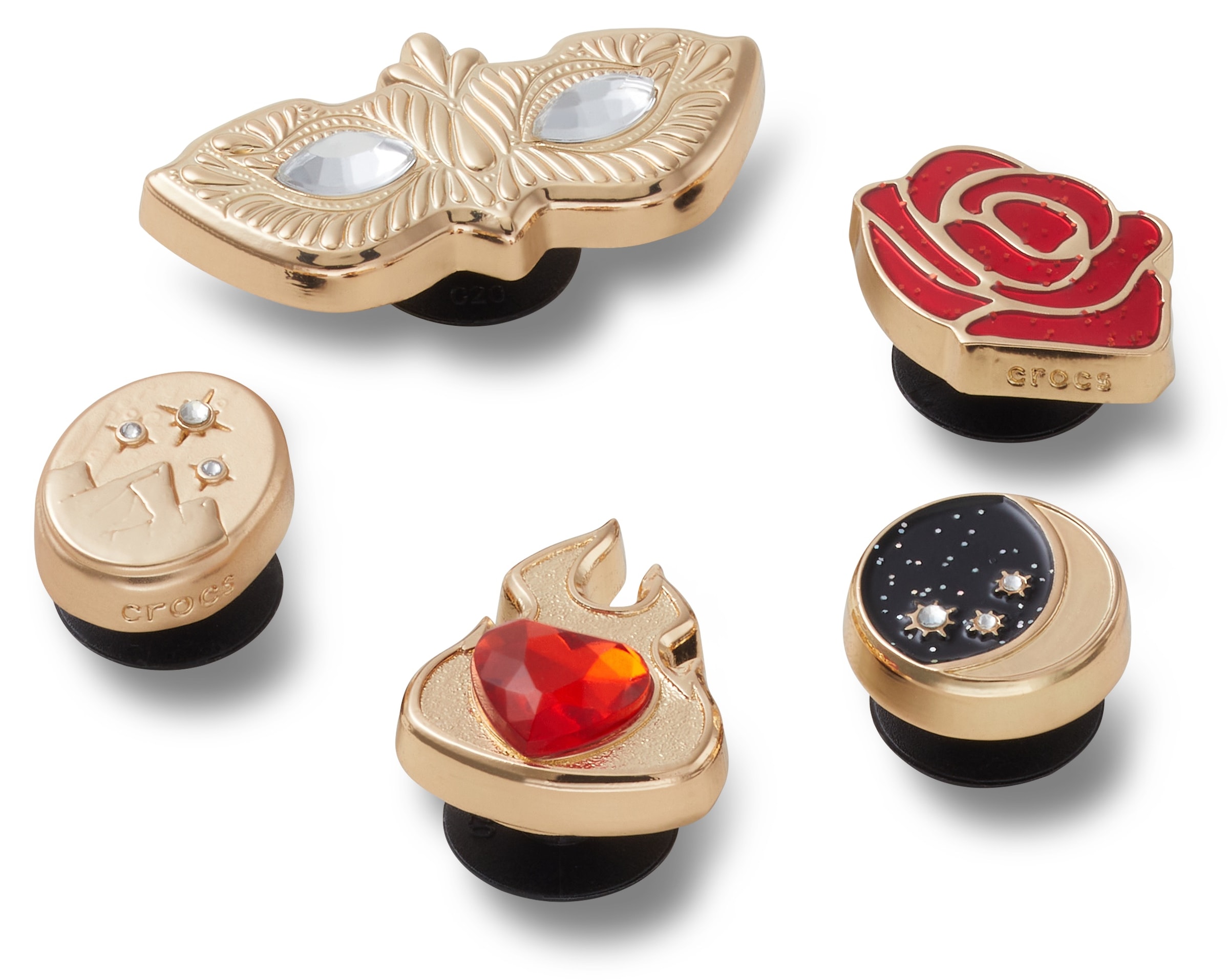 Crocs Schuhanstecker »Jibbitz™ Gold Magic«, (Set, 5 tlg., Kein Spielzeug. Nicht für Kinder unter 3 Jahren geeignet), Charm, Anstecker für Crocs Schuhe