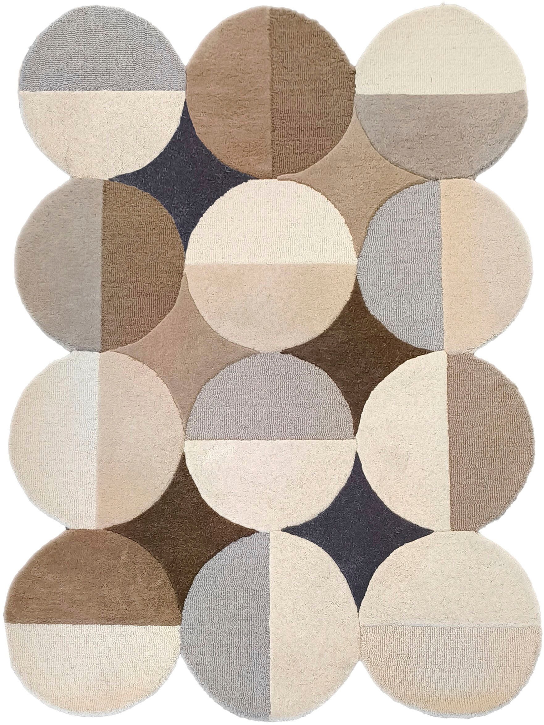FLAIR RUGS Wollteppich "Mia Ellipse" rechteckig 12 mm Höhe mit gebogenem Zu günstig online kaufen