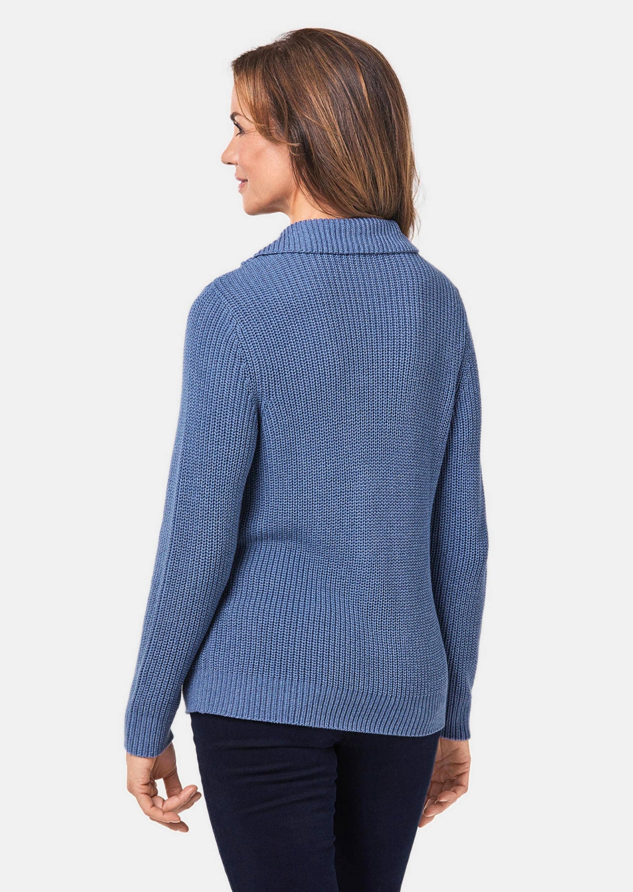 GOLDNER Strickpullover »Pullover Sportiver Troyer mit Baumwollanteil«