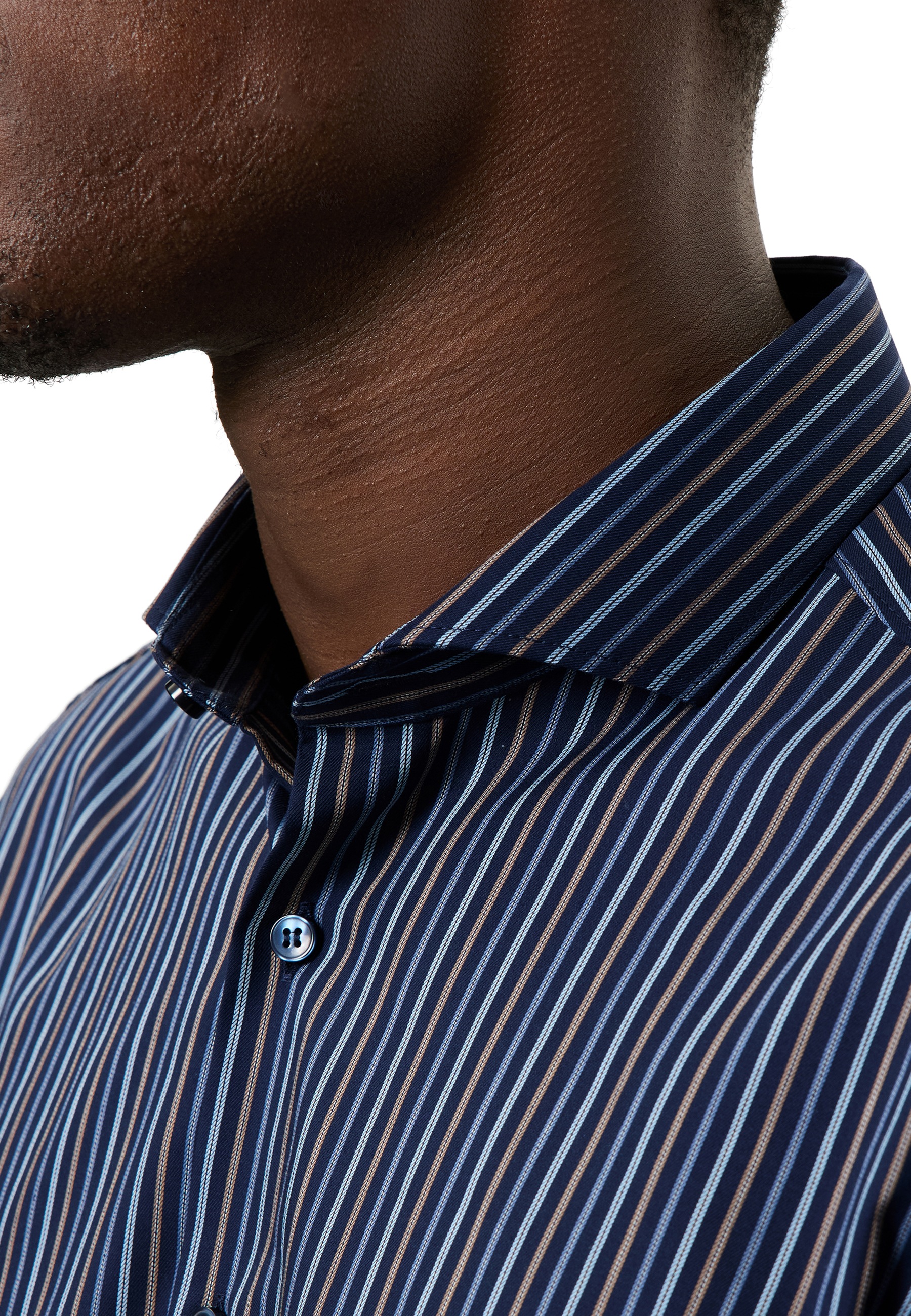 Thumbnail - OLYMP Langarmhemd "Level Five" Businesshemd, body fit, Haifischkragen, gestreift