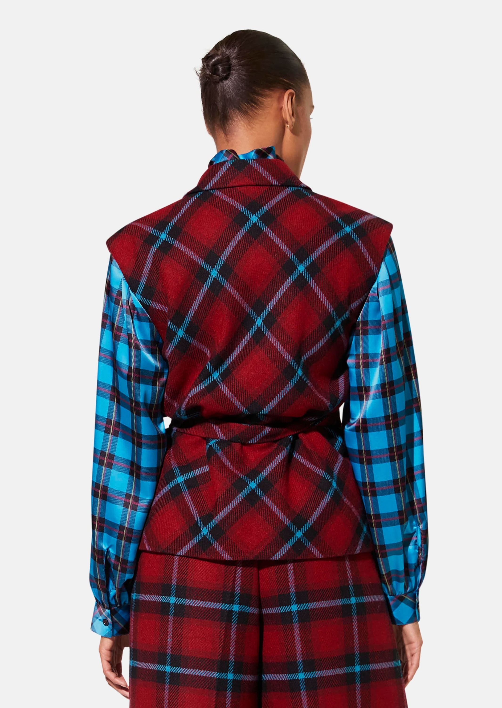 Thumbnail - MADELEINE Langarmbluse "Bluse Karobluse mit Stehkragen"