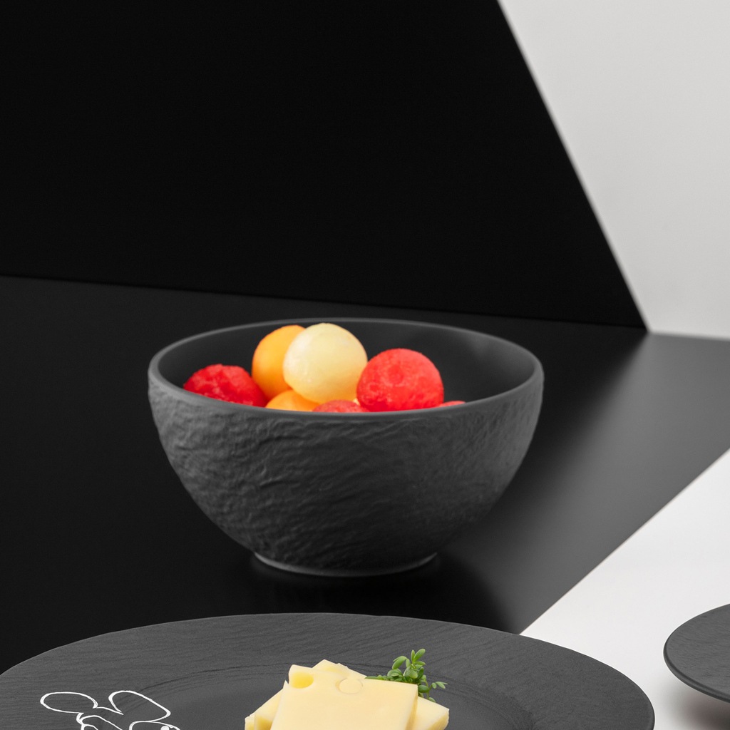 Villeroy & Boch Schale »Müslischalen Manufacture Rock - Mickey Mouse ø 14 cm 4er Set schwarz« 4 Spülmaschinenfest, Mikrowellensicher