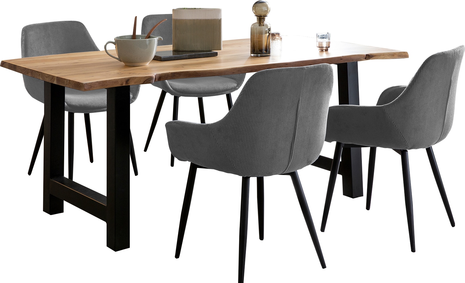 SalesFever Essgruppe »Elegante Essgruppe für stilvolles Speisen« Set, 5 Stk. tlg. Massivholz geölt und zweifach gewachst