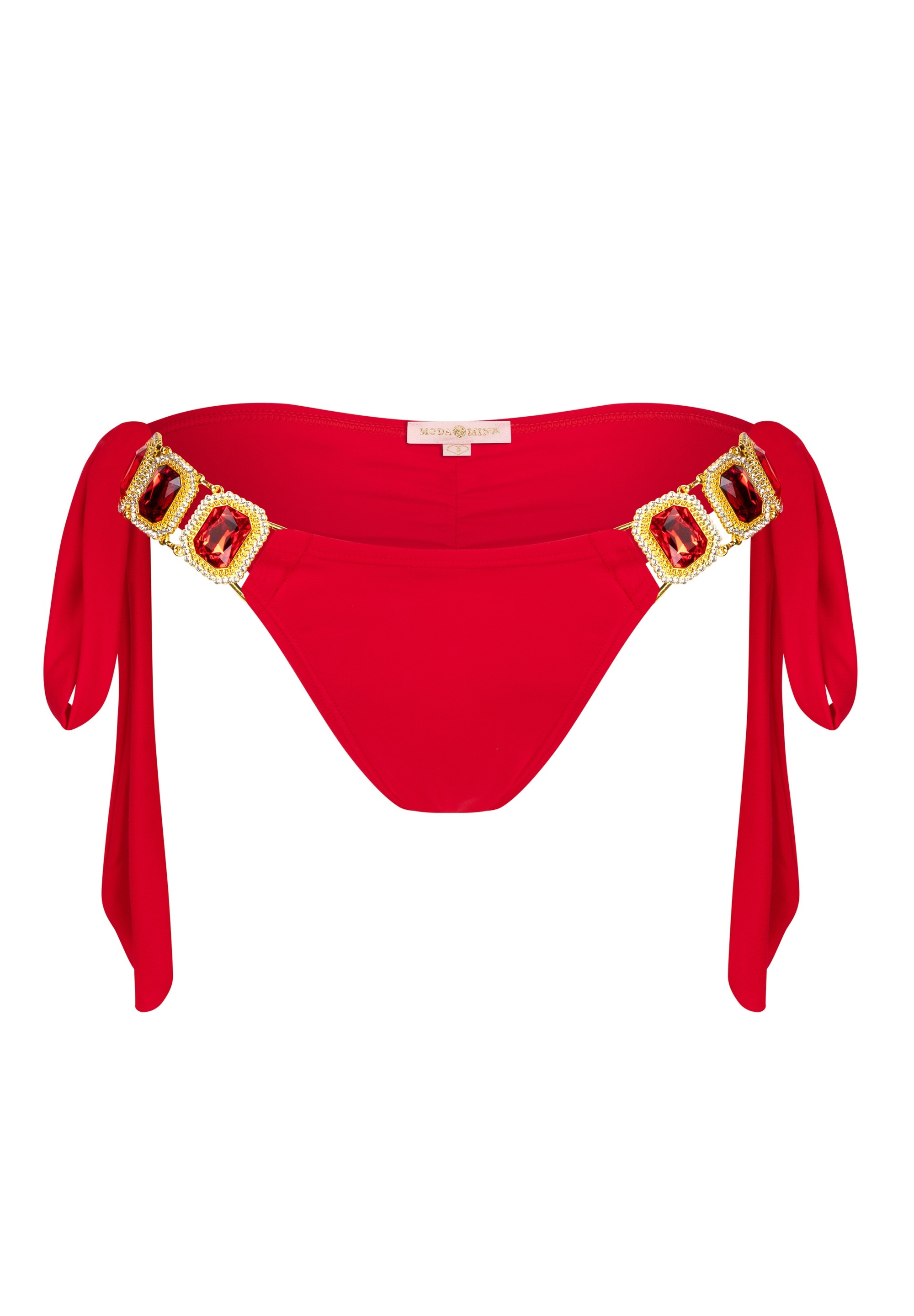 Moda Minx Bikini-Hose »Boujee Tie Side Brazilian«, (1 St., Panty), mit stilvollem Steinbesatz