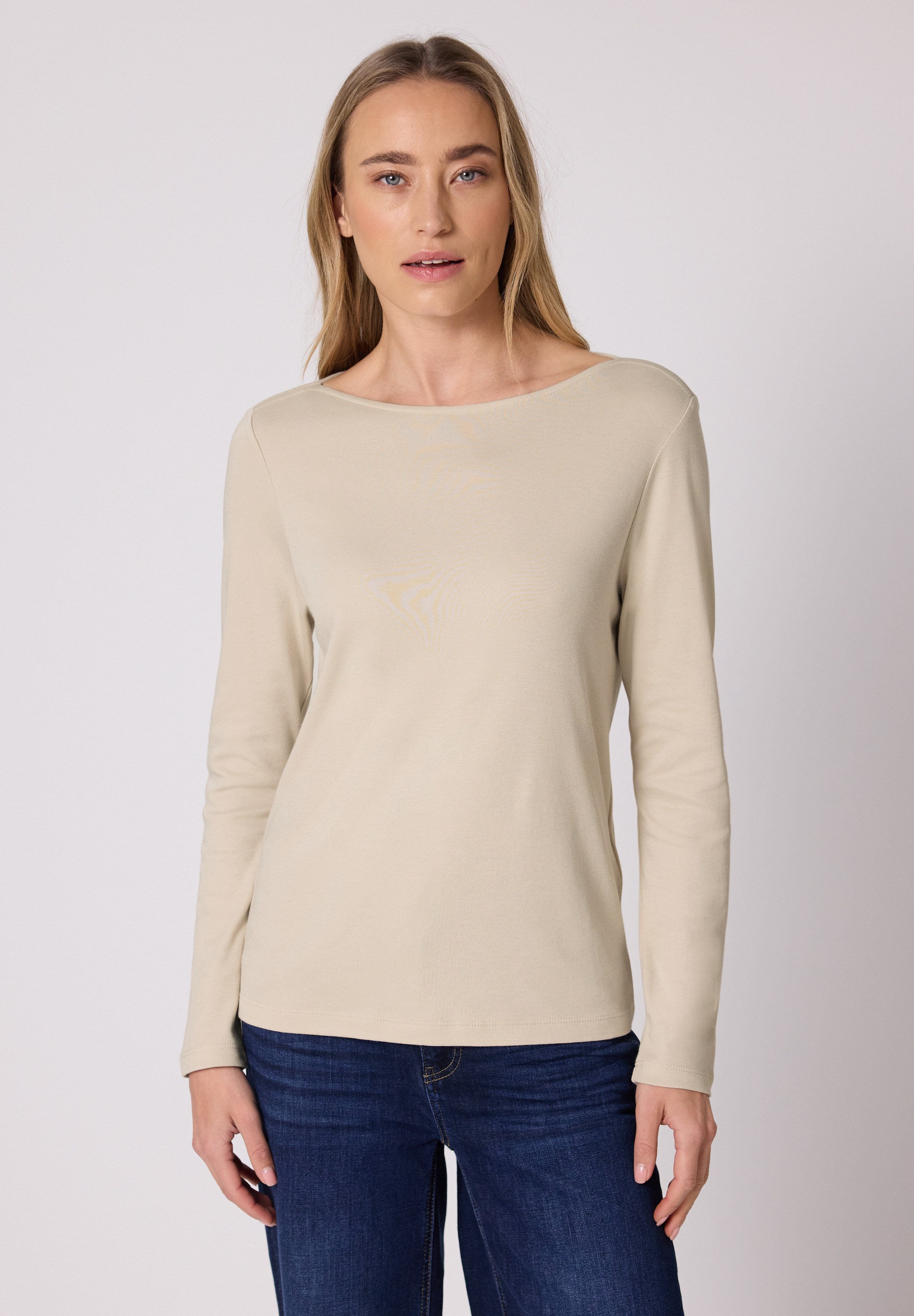 STREET ONE Langarmshirt mit U-Boot-Ausschnitt
