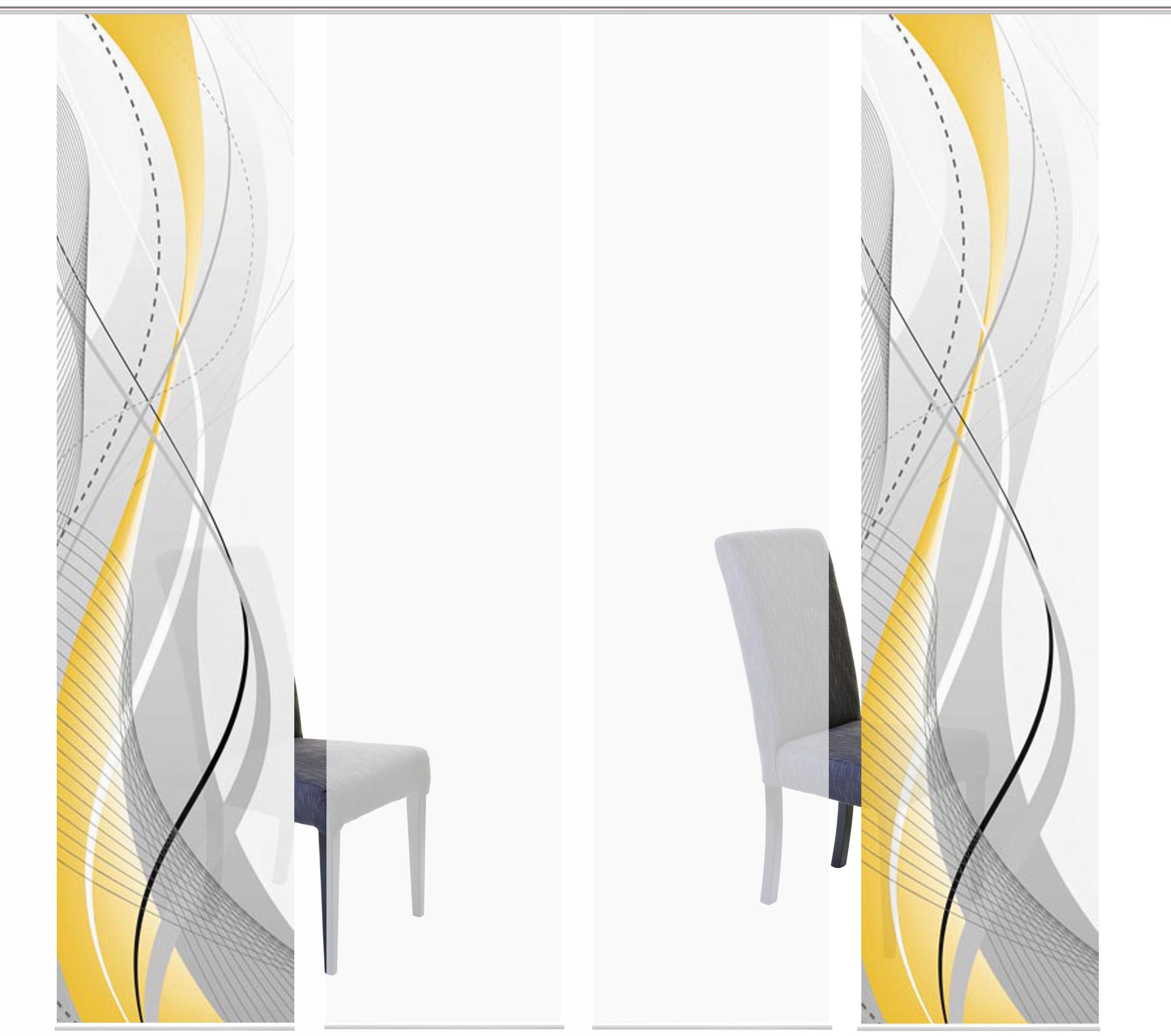 Thumbnail - HOME WOHNIDEEN Schiebegardine "CARLISLE 4ER SET" Paneelwagen 4 Stk. tlg. HxB: 245x60