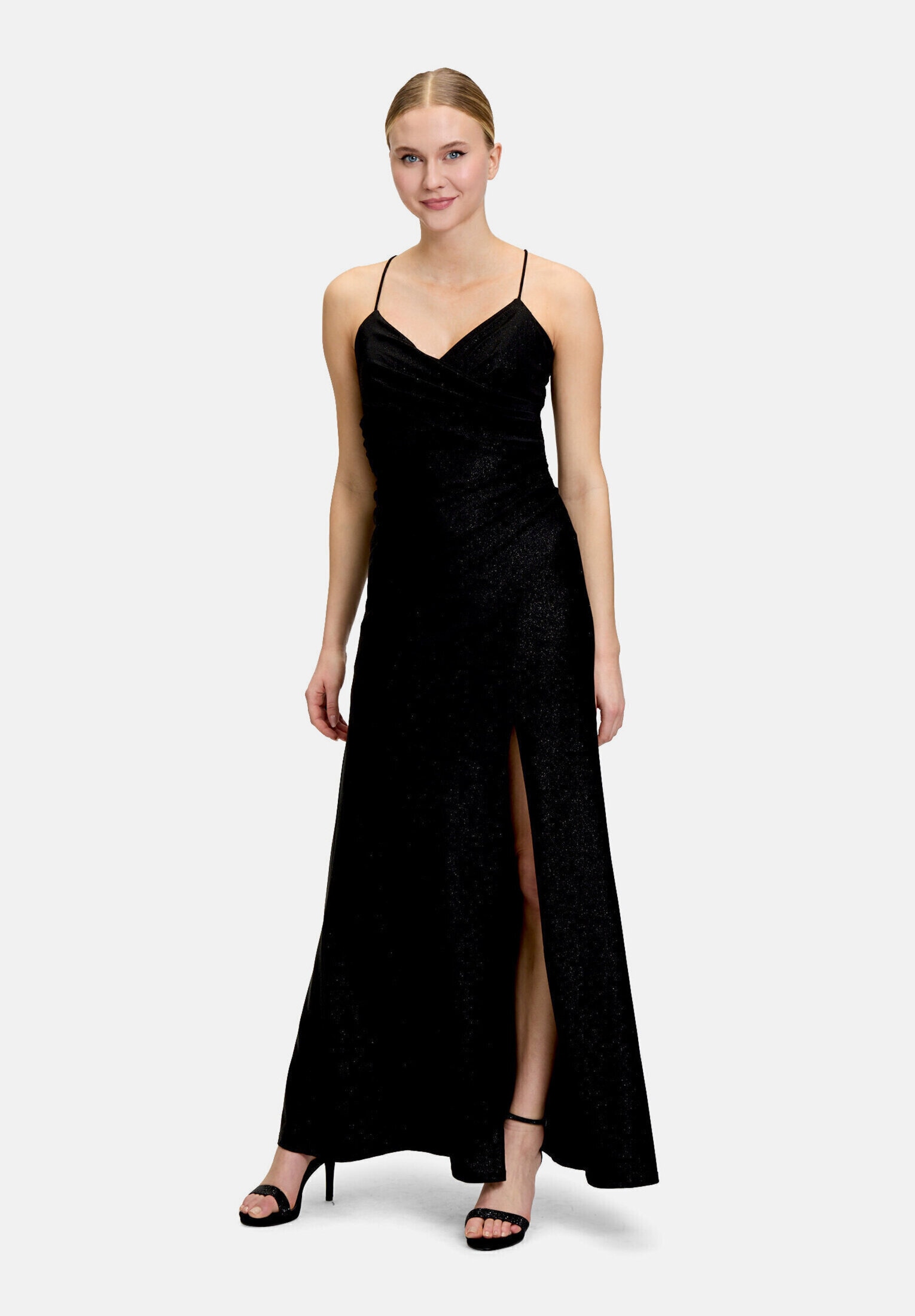 Vera Mont Abendkleid "Damen im Glitzer-Look" Ohne Tasche Wickel-Design