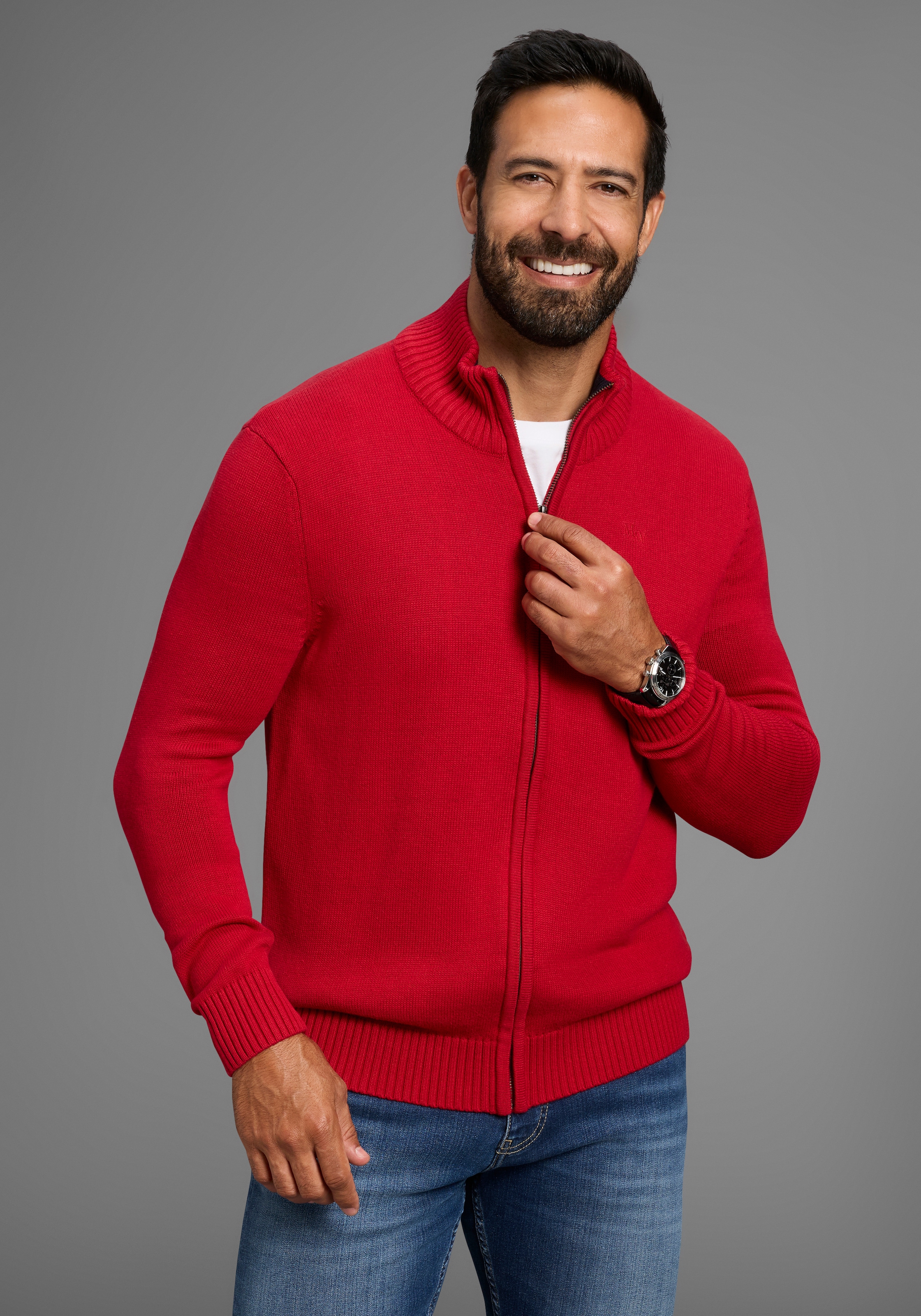 Mans World Strickjacke "neue Farben", aus Baumwollmischung günstig online kaufen