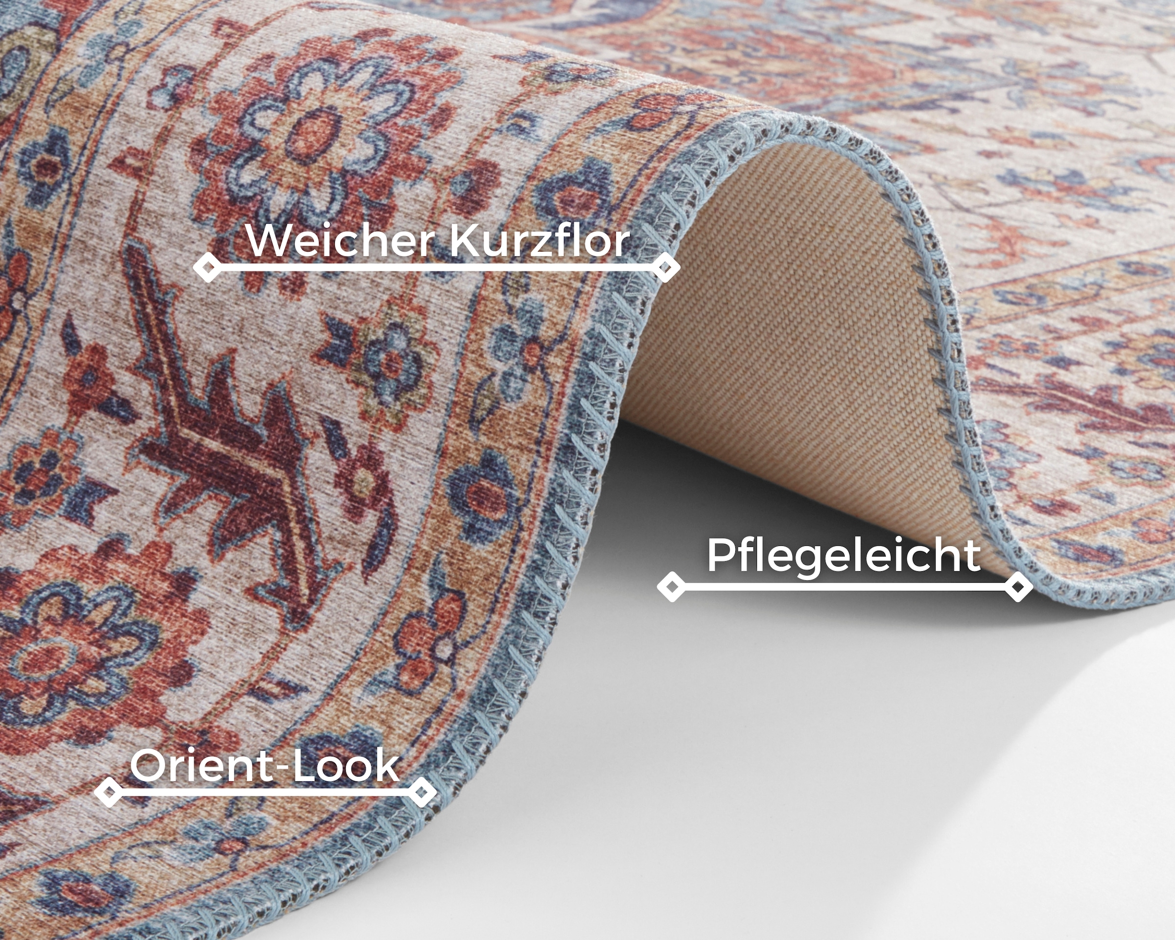 NOURISTAN Teppich »Anthea«, rechteckig, 5 mm Höhe, Orientalisch, Läufer, Vintage, Wohnzimmer, Schlafzimmer, Esszimmer
