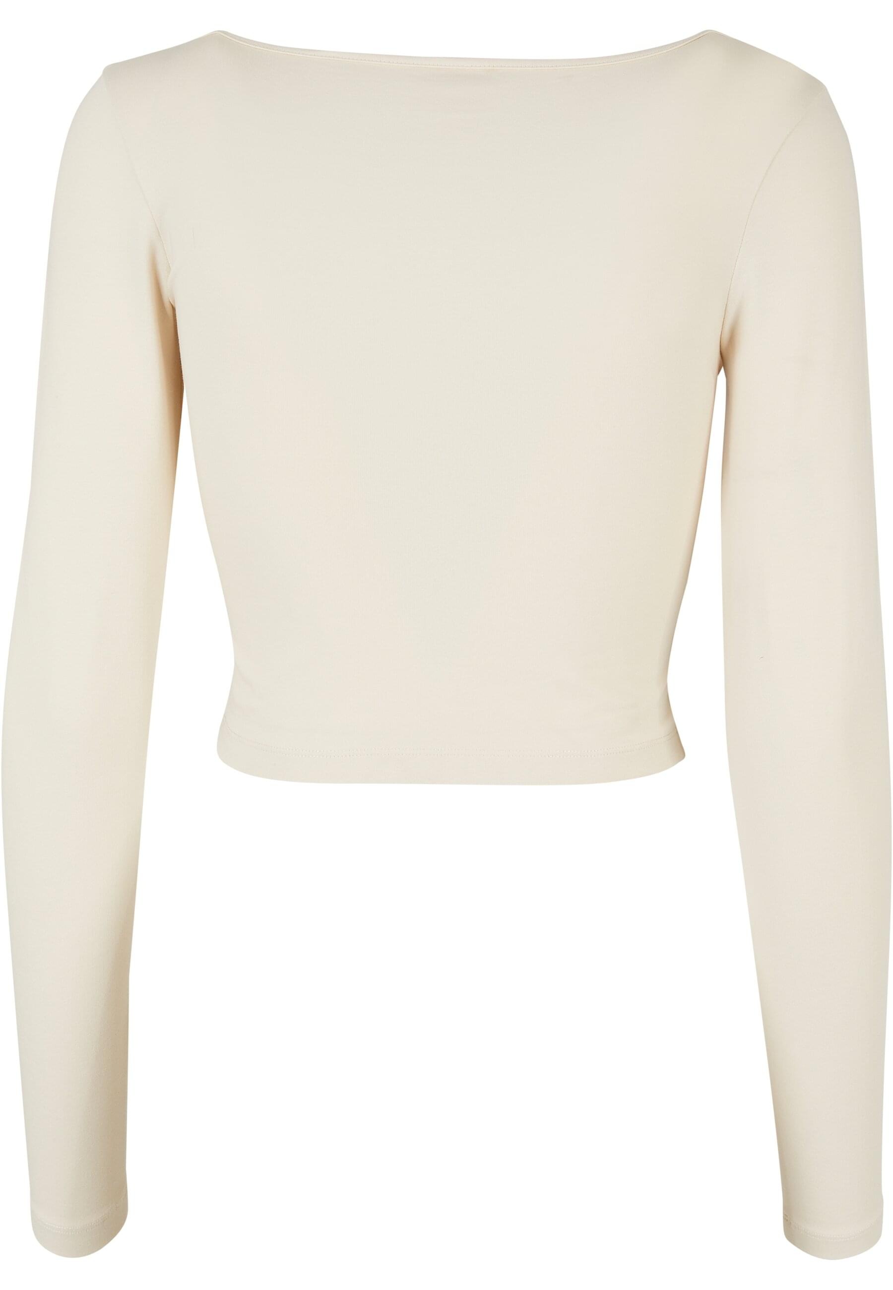 URBAN CLASSICS Longsleeve "Urban Classics Damen Ladies Organic Wide Neck Cr günstig online kaufen