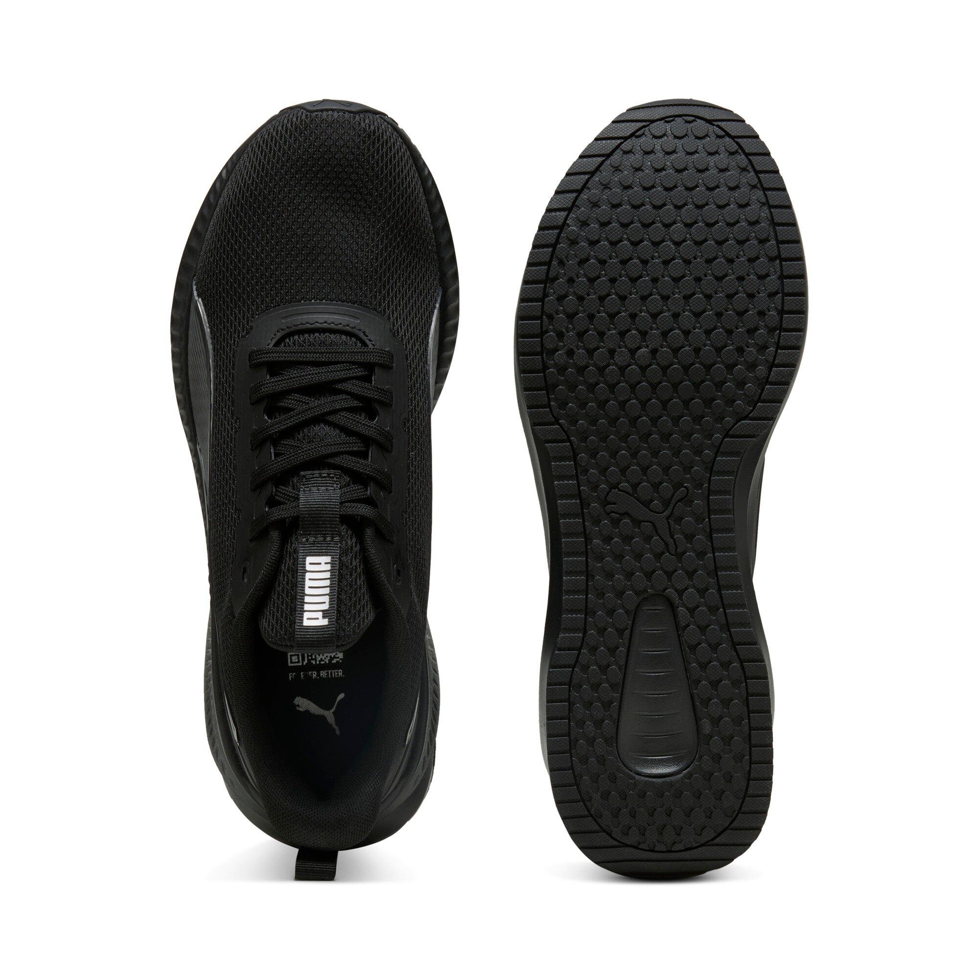 Laufschuh PUMA "FLYER LITE 3", Damen, Gr. 47, schwarz (puma schwarz, puma schwarz, puma silber), Textil, Schuhe Laufschuh, mit Schnürung, mit IMEVA-Dämpfungstechnologie, Textil-Obermaterial 6