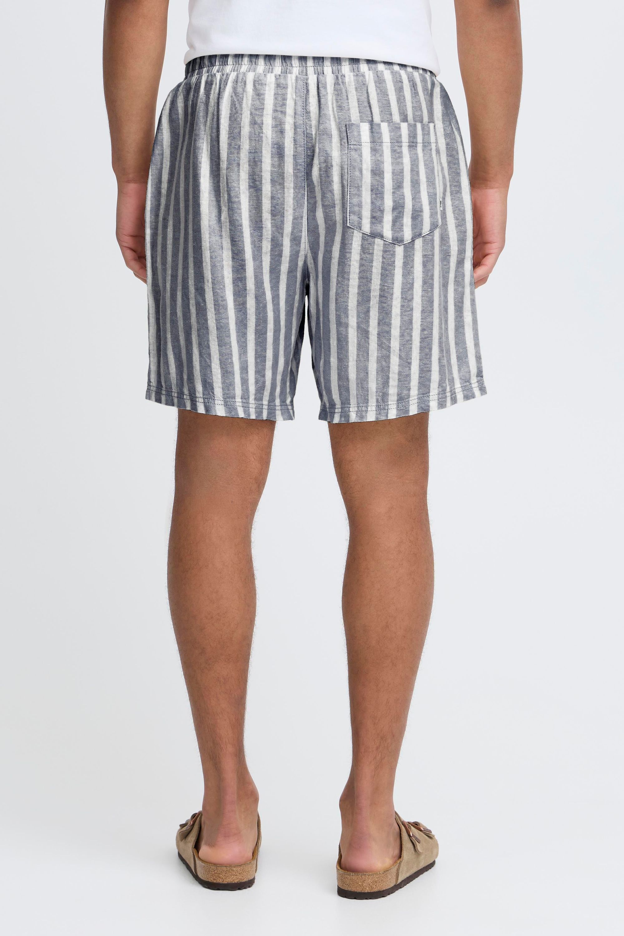 !solid Chinoshorts SOLID "Chinoshorts SDFried", Herren, Gr. L, N-Gr, blau (insignia blau), Obermaterial: 58% Leinen LI. 42% Viskose CV., Hosen Chinoshorts 3